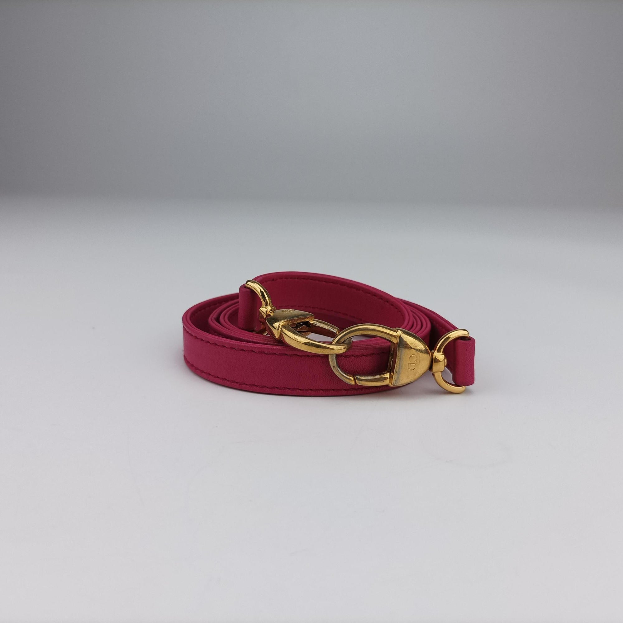 Pre-owned Christian Dior Lady Dior Rose leather  shoulderbag | stylenewstar
