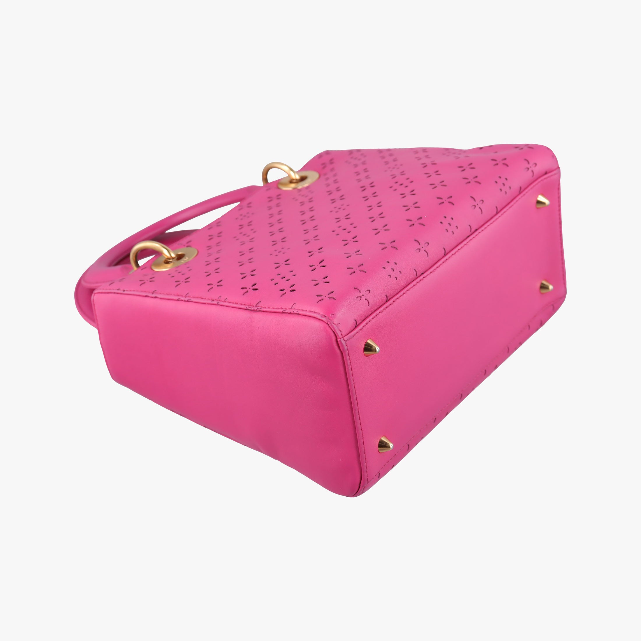 Pre-owned Christian Dior Lady Dior Rose leather  shoulderbag | stylenewstar