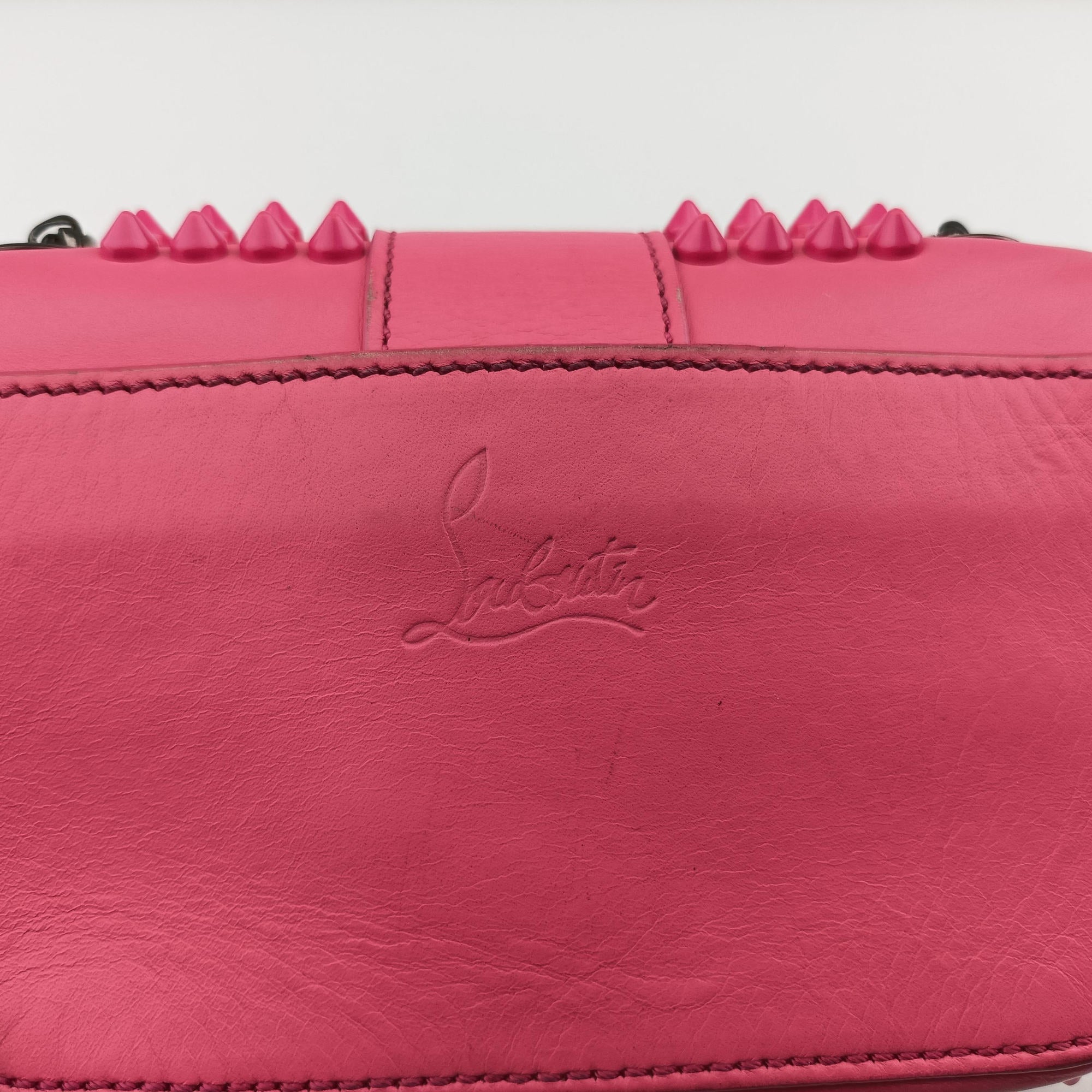 Vintage Christian Louboutin Sweet Charity Scarabe Spike Pink Leather  shoulderbag | stylenewstar