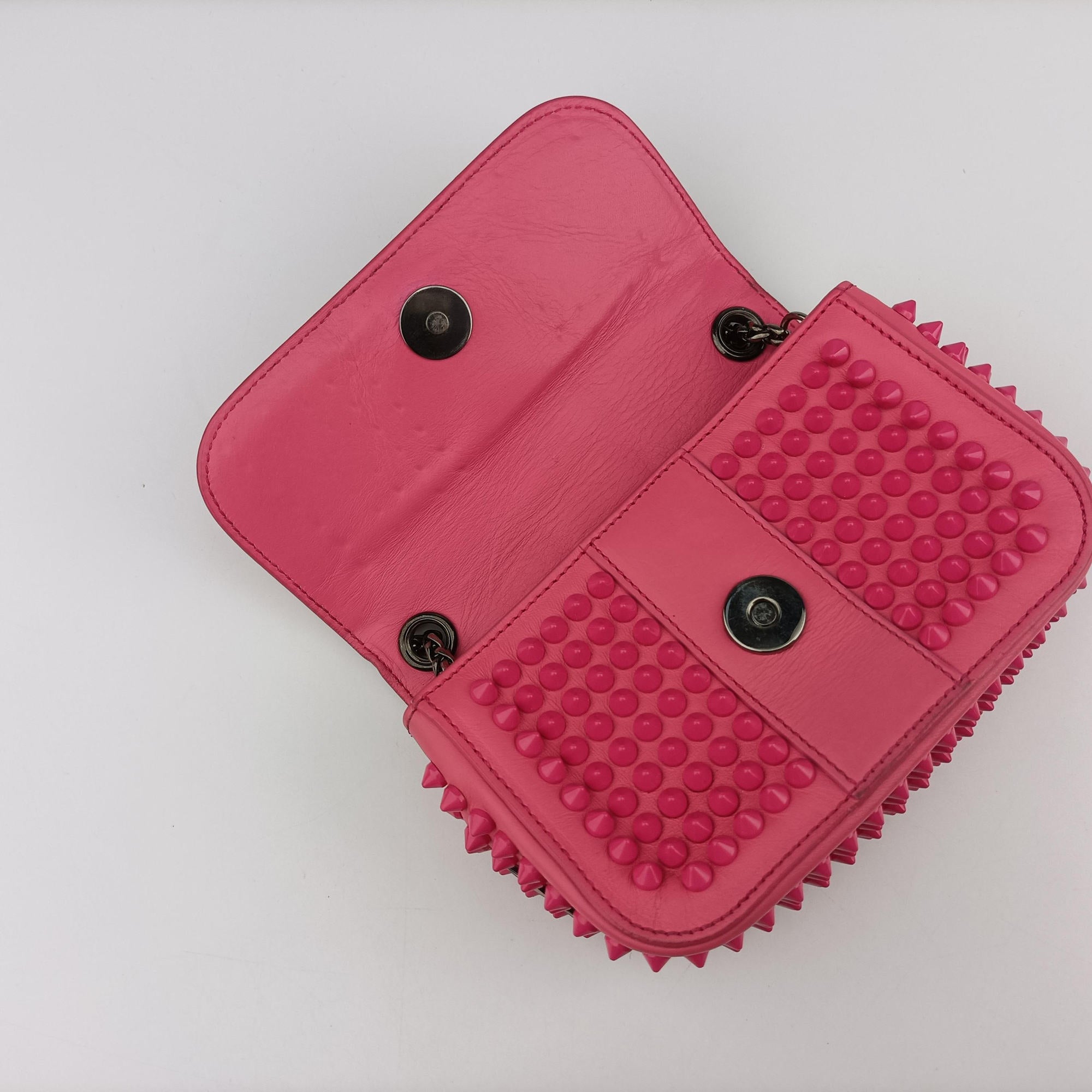 Vintage Christian Louboutin Sweet Charity Scarabe Spike Pink Leather  shoulderbag | stylenewstar