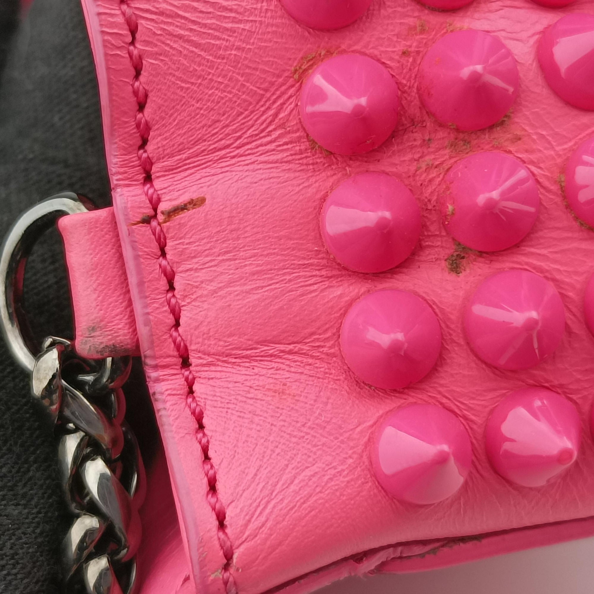 Vintage Christian Louboutin Sweet Charity Scarabe Spike Pink Leather  shoulderbag | stylenewstar