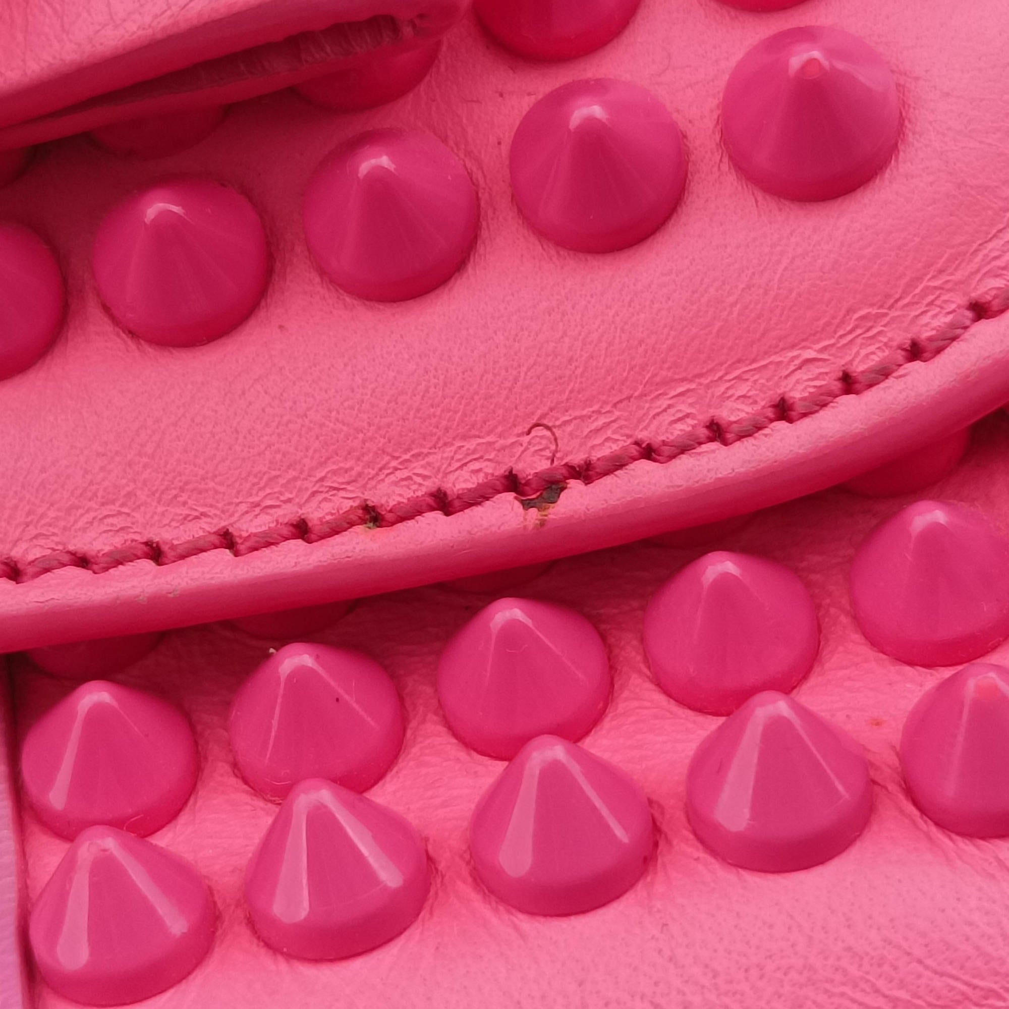 Vintage Christian Louboutin Sweet Charity Scarabe Spike Pink Leather  shoulderbag | stylenewstar