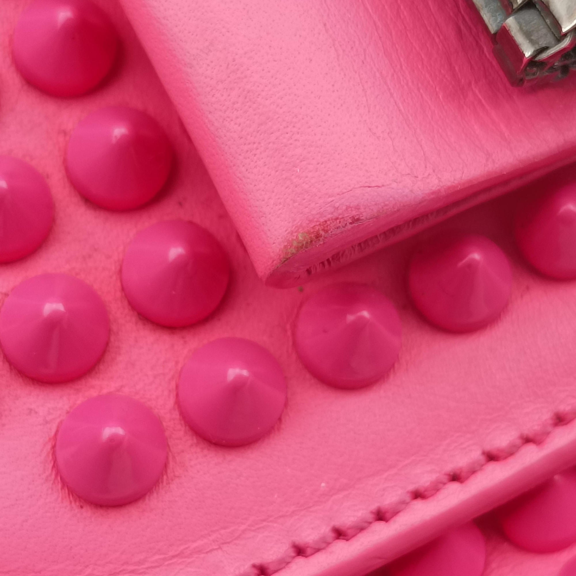 Vintage Christian Louboutin Sweet Charity Scarabe Spike Pink Leather  shoulderbag | stylenewstar
