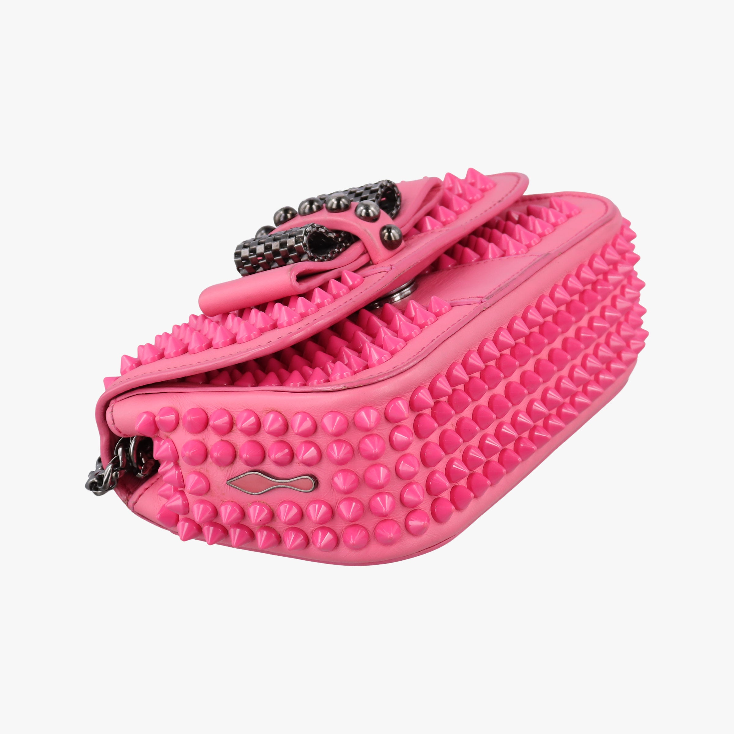 Vintage Christian Louboutin Sweet Charity Scarabe Spike Pink Leather  shoulderbag | stylenewstar