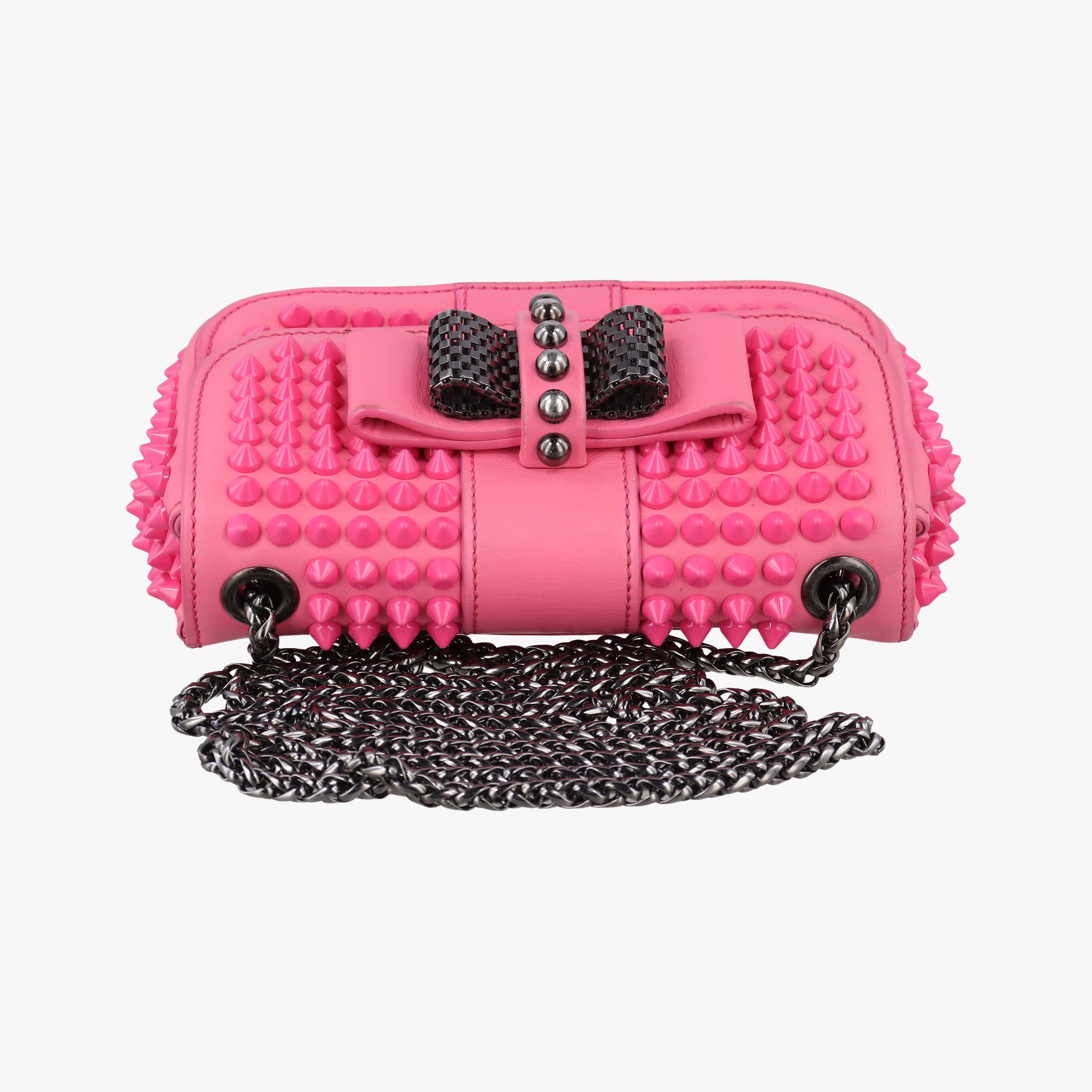 Vintage Christian Louboutin Sweet Charity Scarabe Spike Pink Leather  shoulderbag | stylenewstar