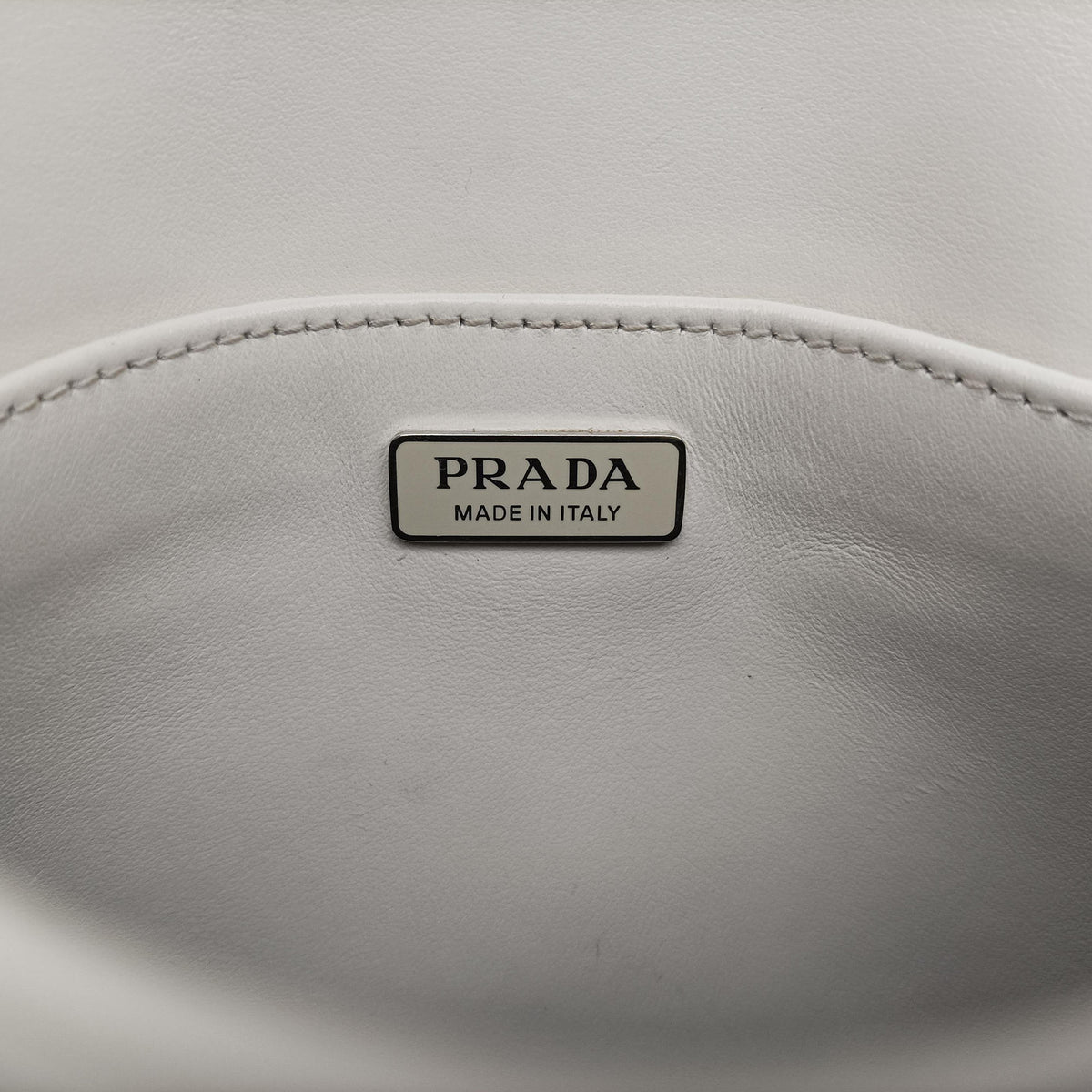 Pre-owned Prada Cleo Flap White Leather  shoulderbag | stylenewstar