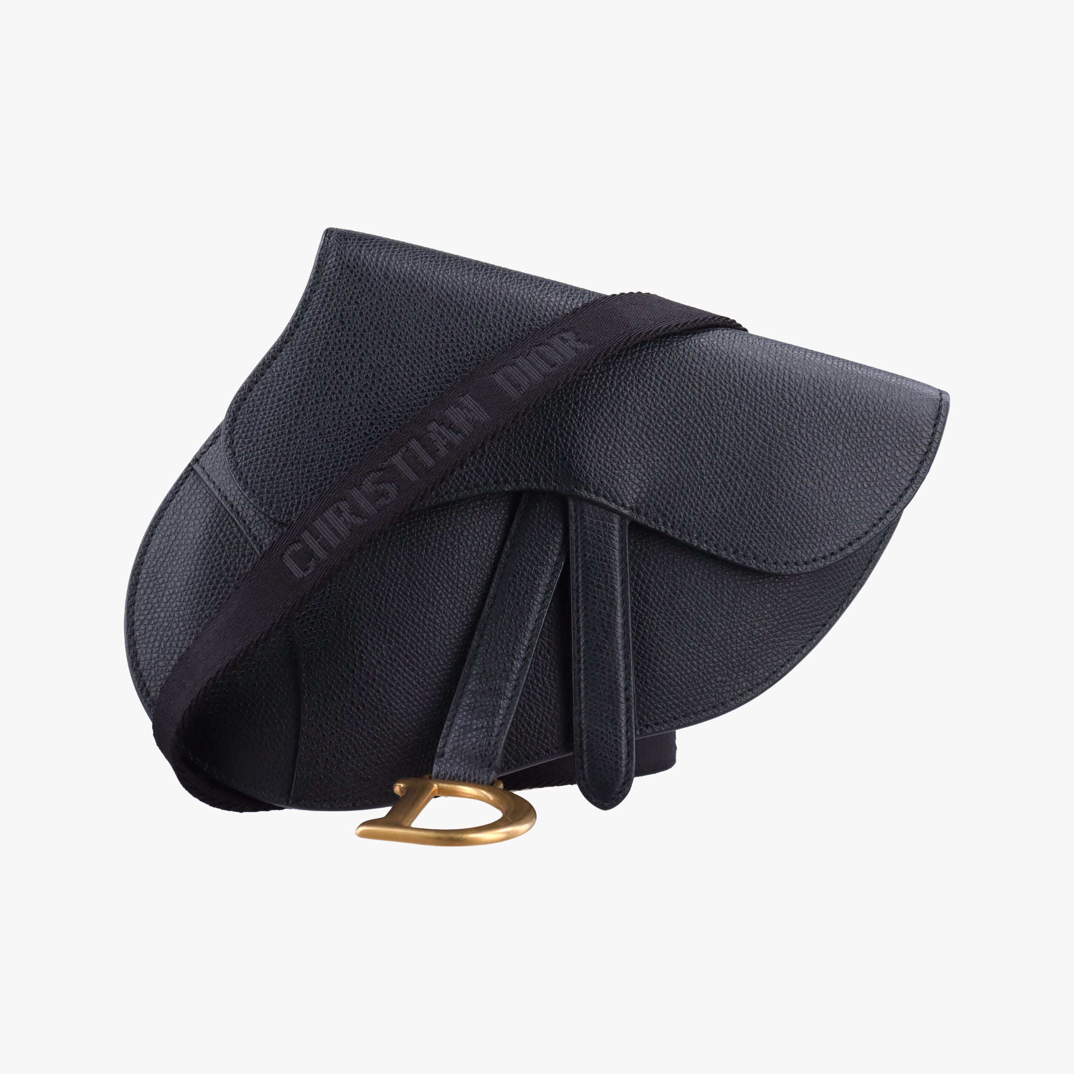 Pre-owned Christian Dior saddle Black leather  bum bag/waist bag | stylenewstar