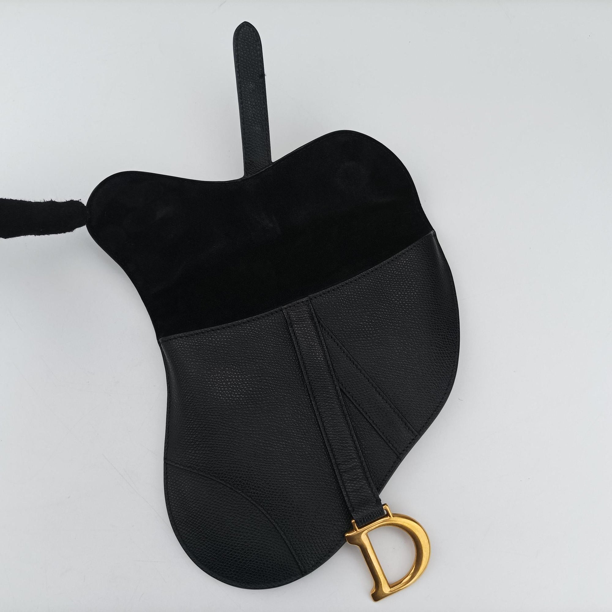 Pre-owned Christian Dior saddle Black leather  bum bag/waist bag | stylenewstar