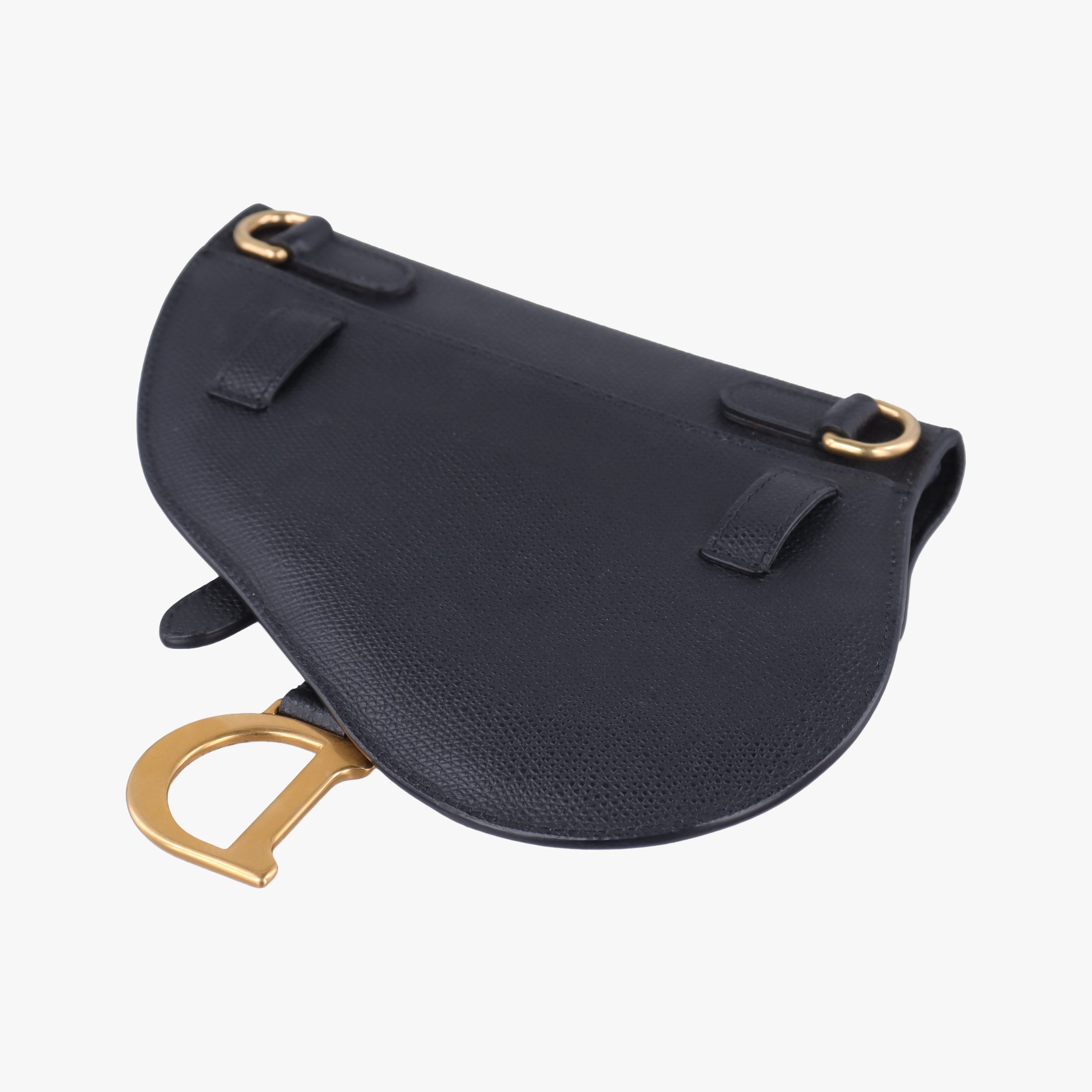 Pre-owned Christian Dior saddle Black leather  bum bag/waist bag | stylenewstar