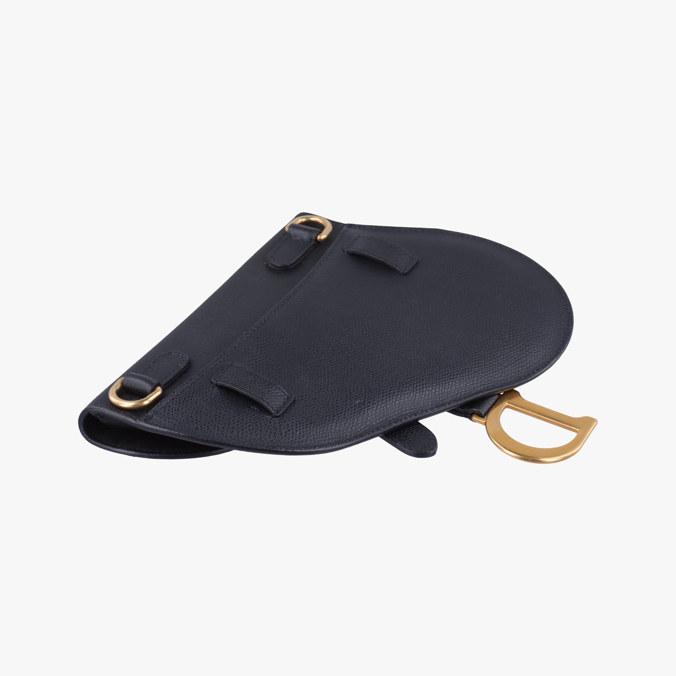 Pre-owned Christian Dior saddle Black leather  bum bag/waist bag | stylenewstar