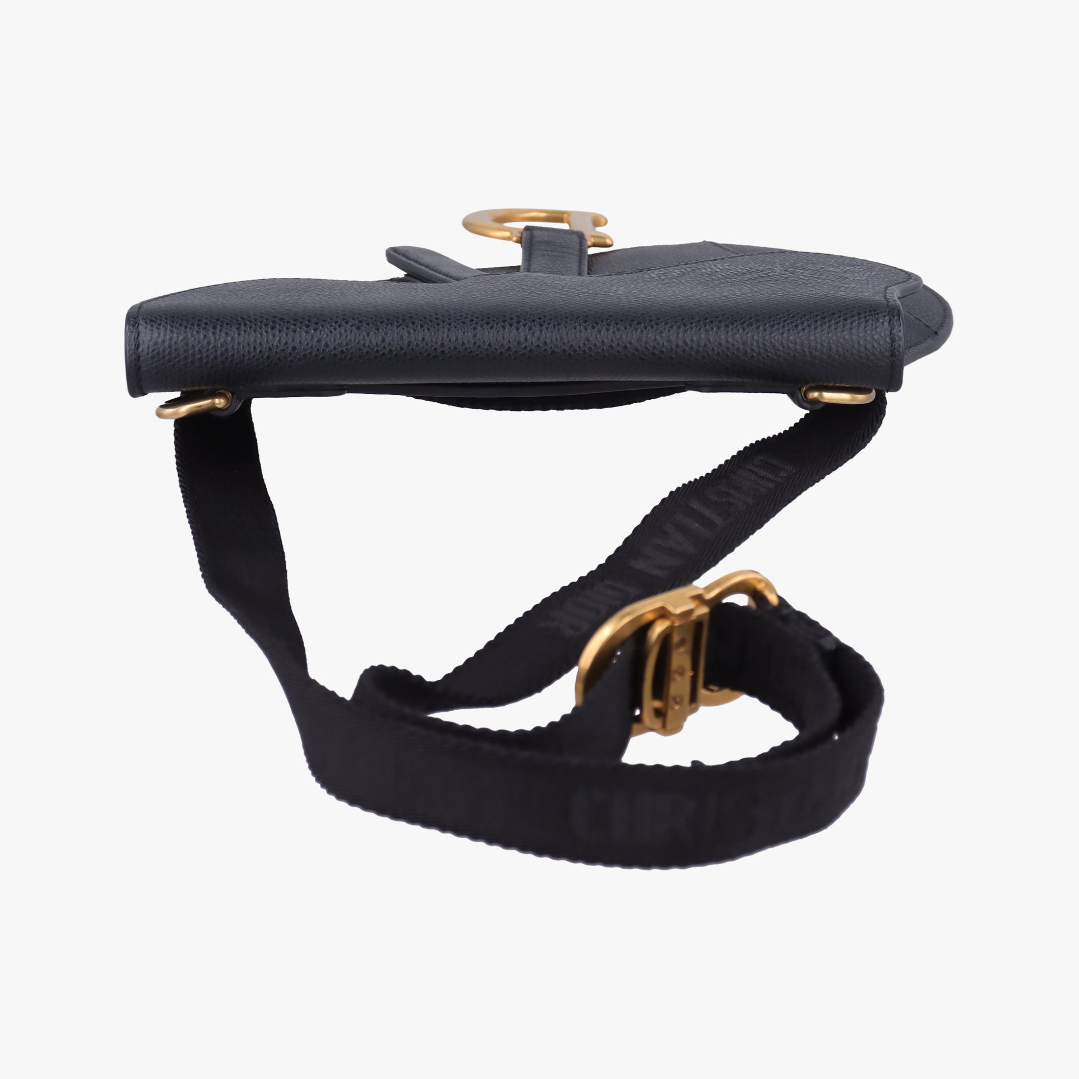 Pre-owned Christian Dior saddle Black leather  bum bag/waist bag | stylenewstar