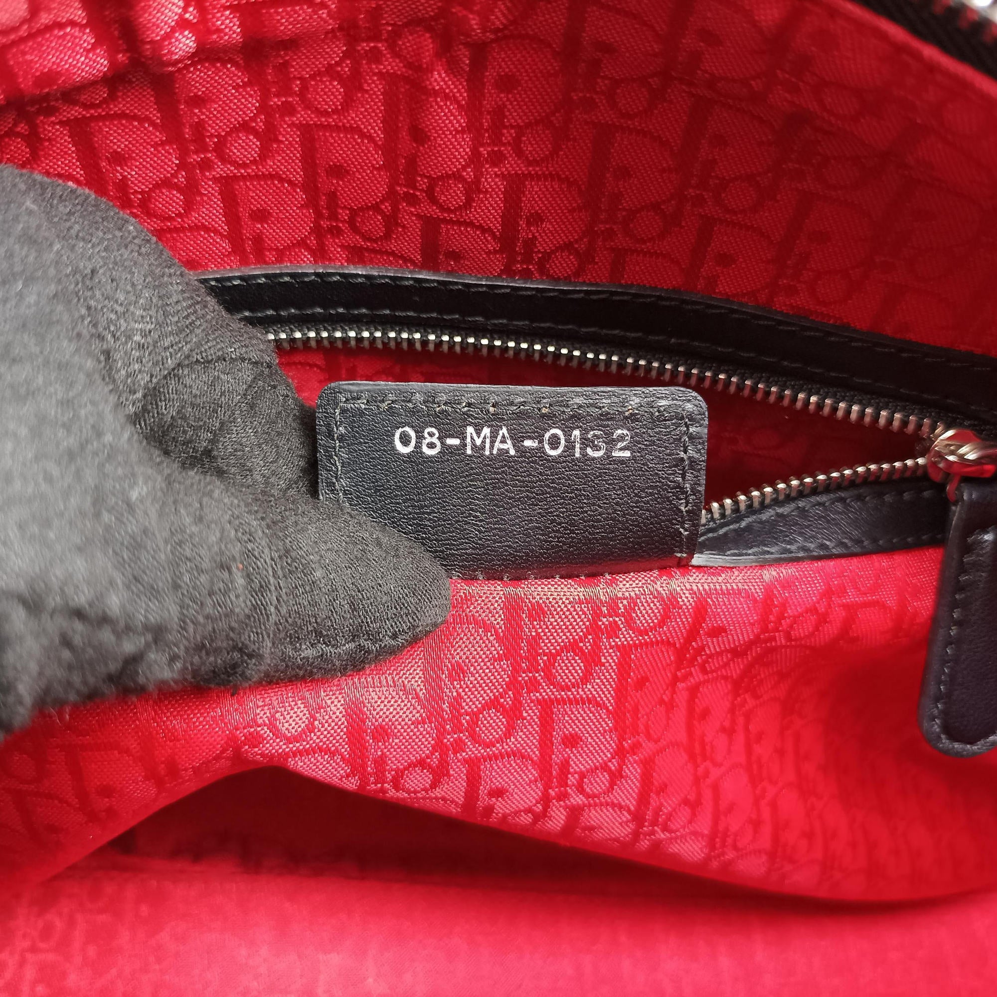 Pre-owned Christian Dior Lady Dior Black lambskin  shoulderbag | stylenewstar