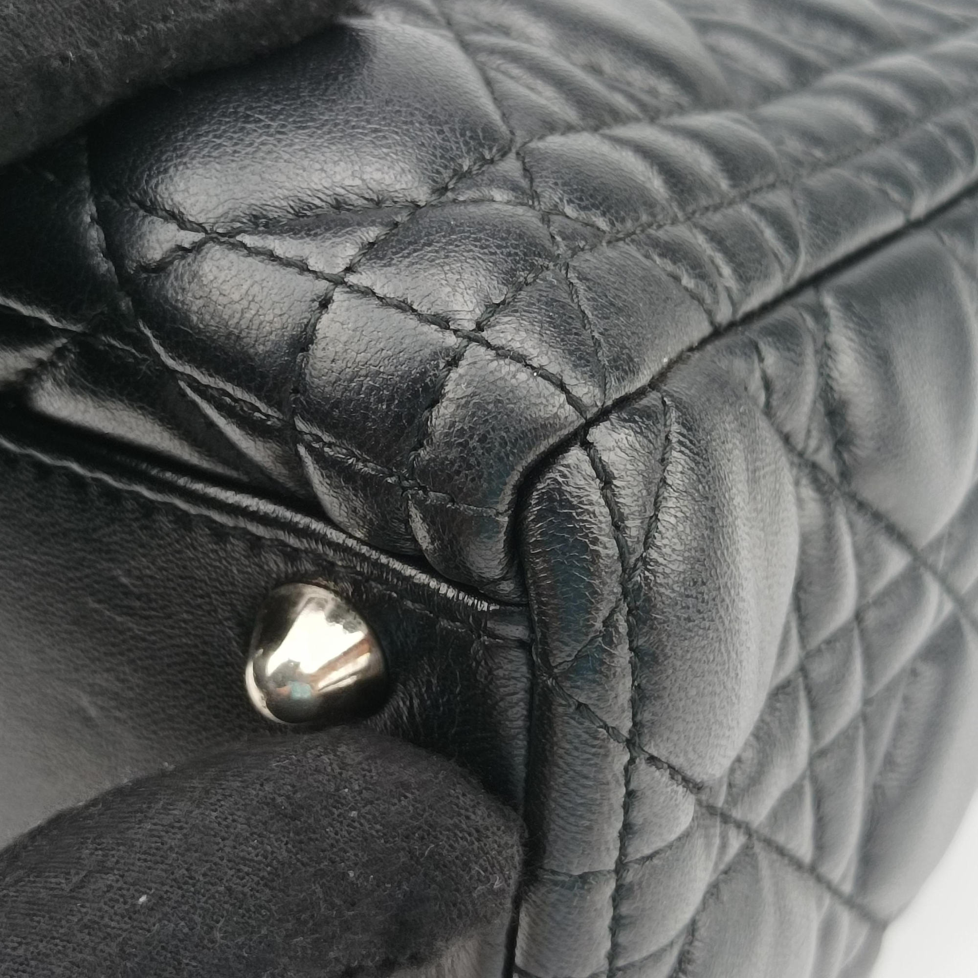 Pre-owned Christian Dior Lady Dior Black lambskin  shoulderbag | stylenewstar
