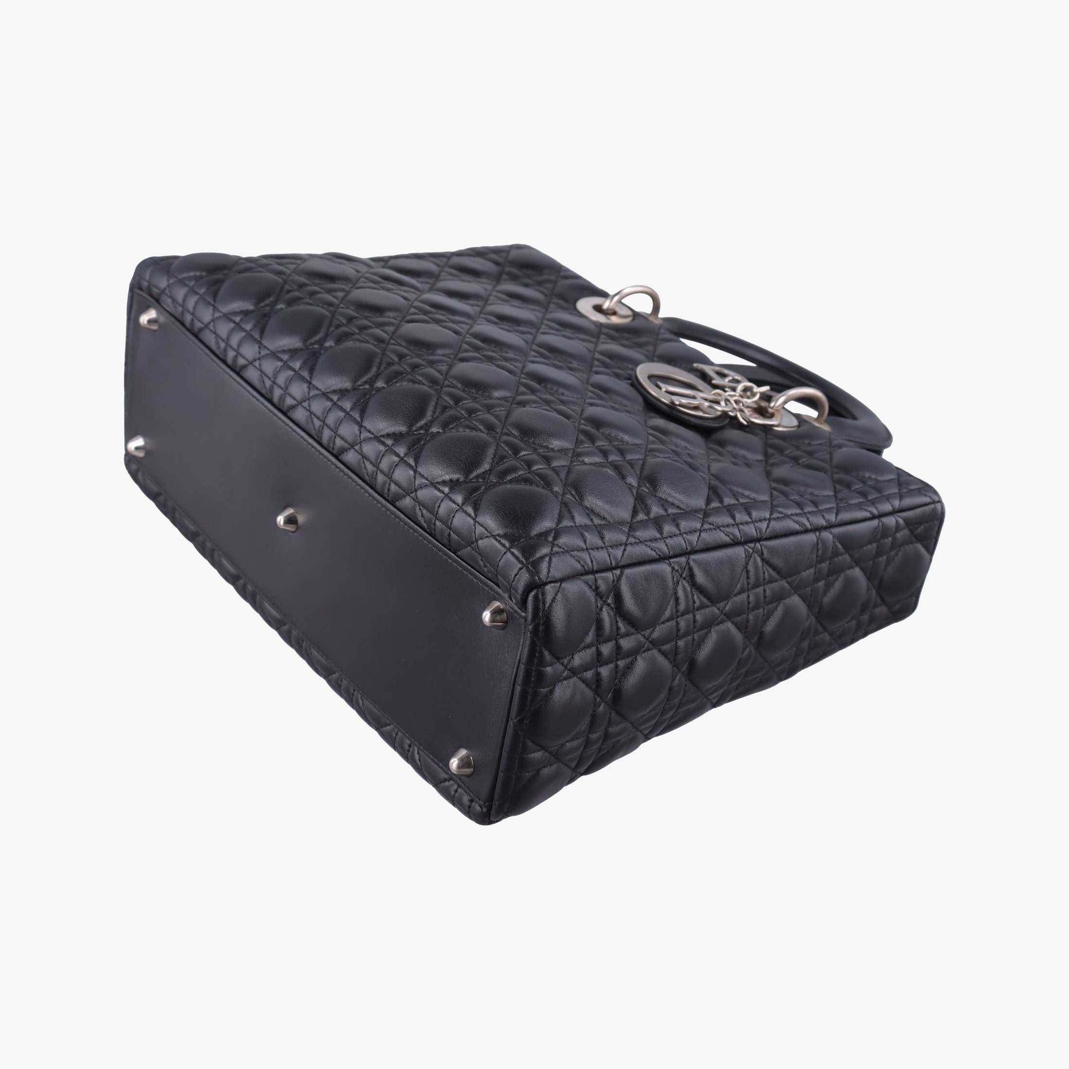 Pre-owned Christian Dior Lady Dior Black lambskin  shoulderbag | stylenewstar