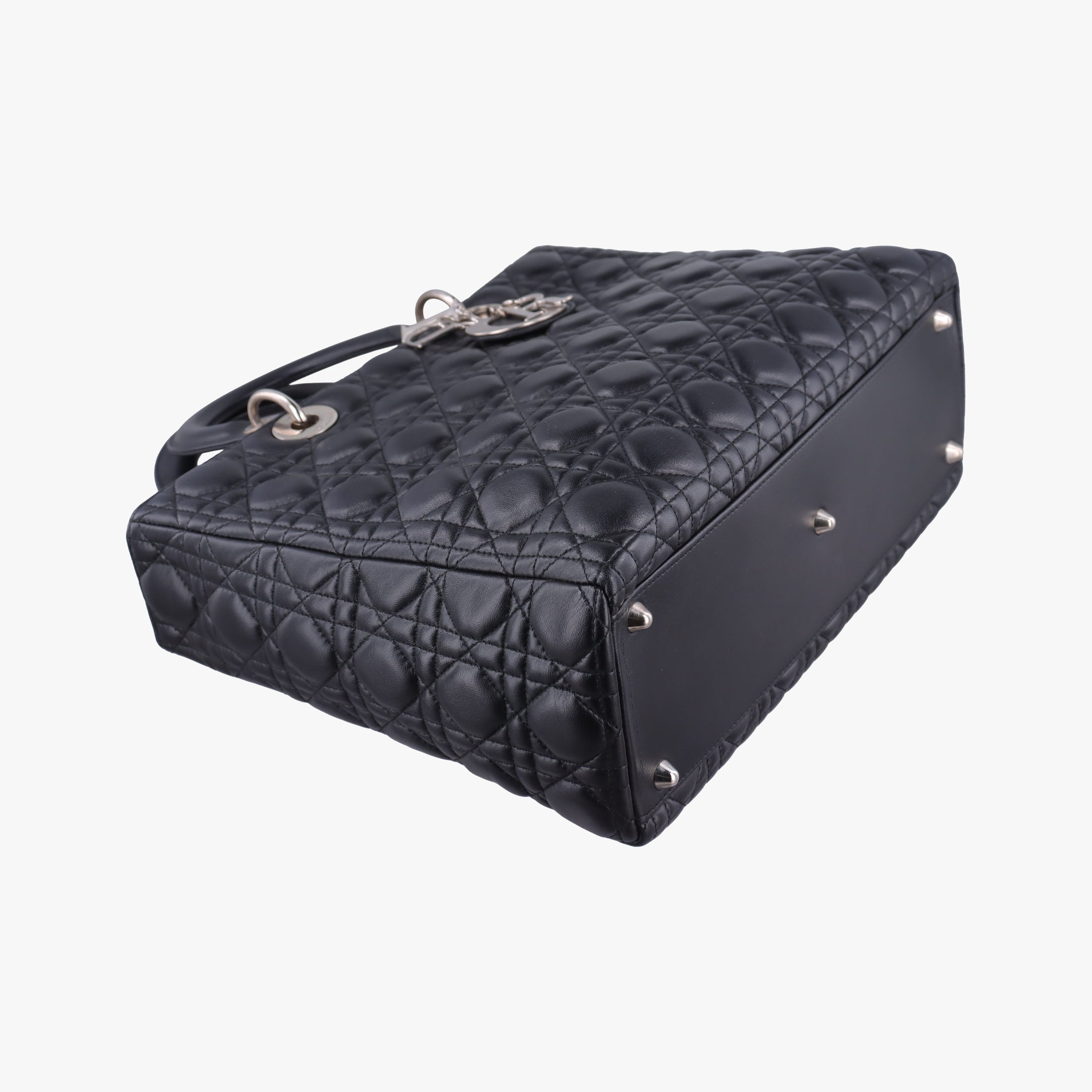Pre-owned Christian Dior Lady Dior Black lambskin  shoulderbag | stylenewstar