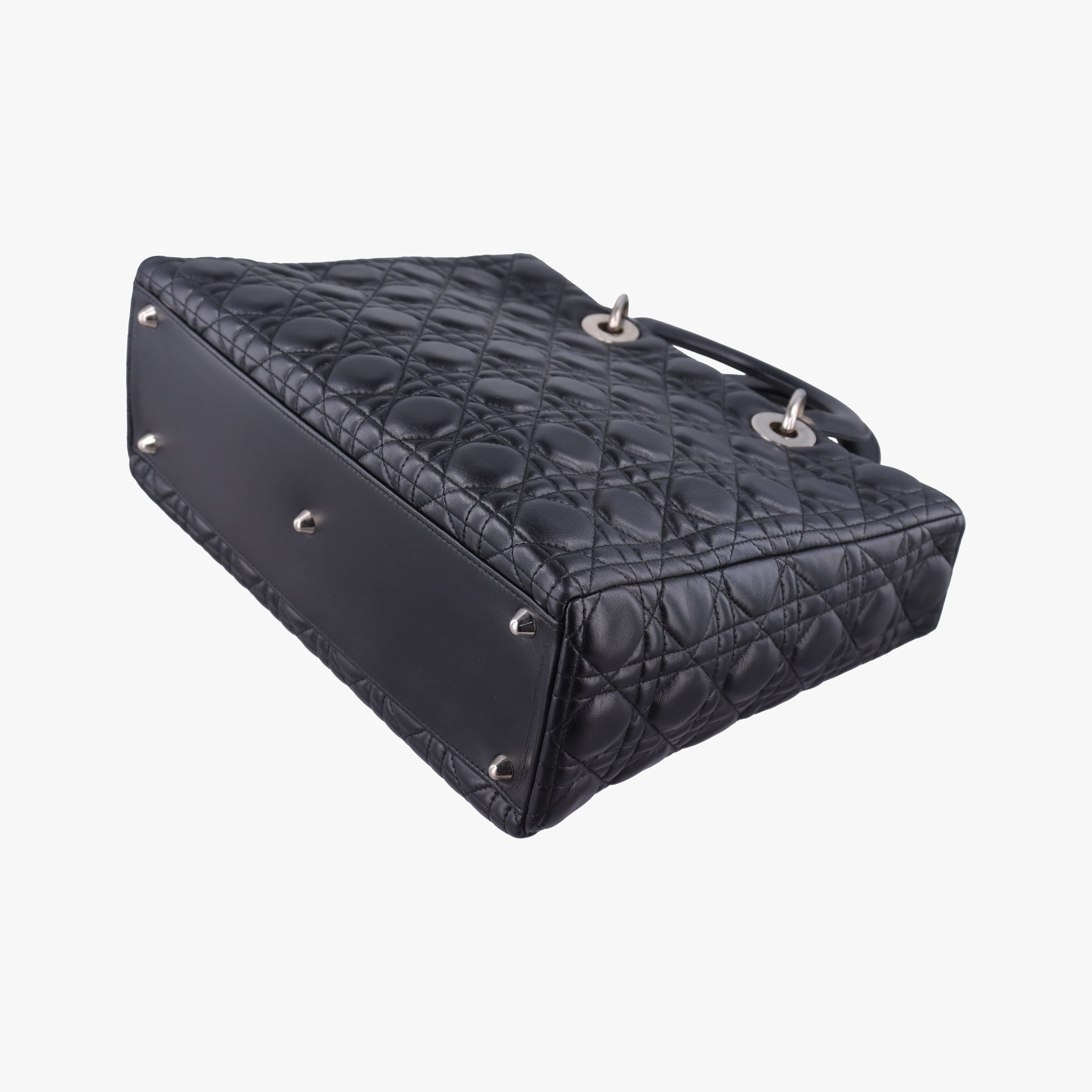 Pre-owned Christian Dior Lady Dior Black lambskin  shoulderbag | stylenewstar