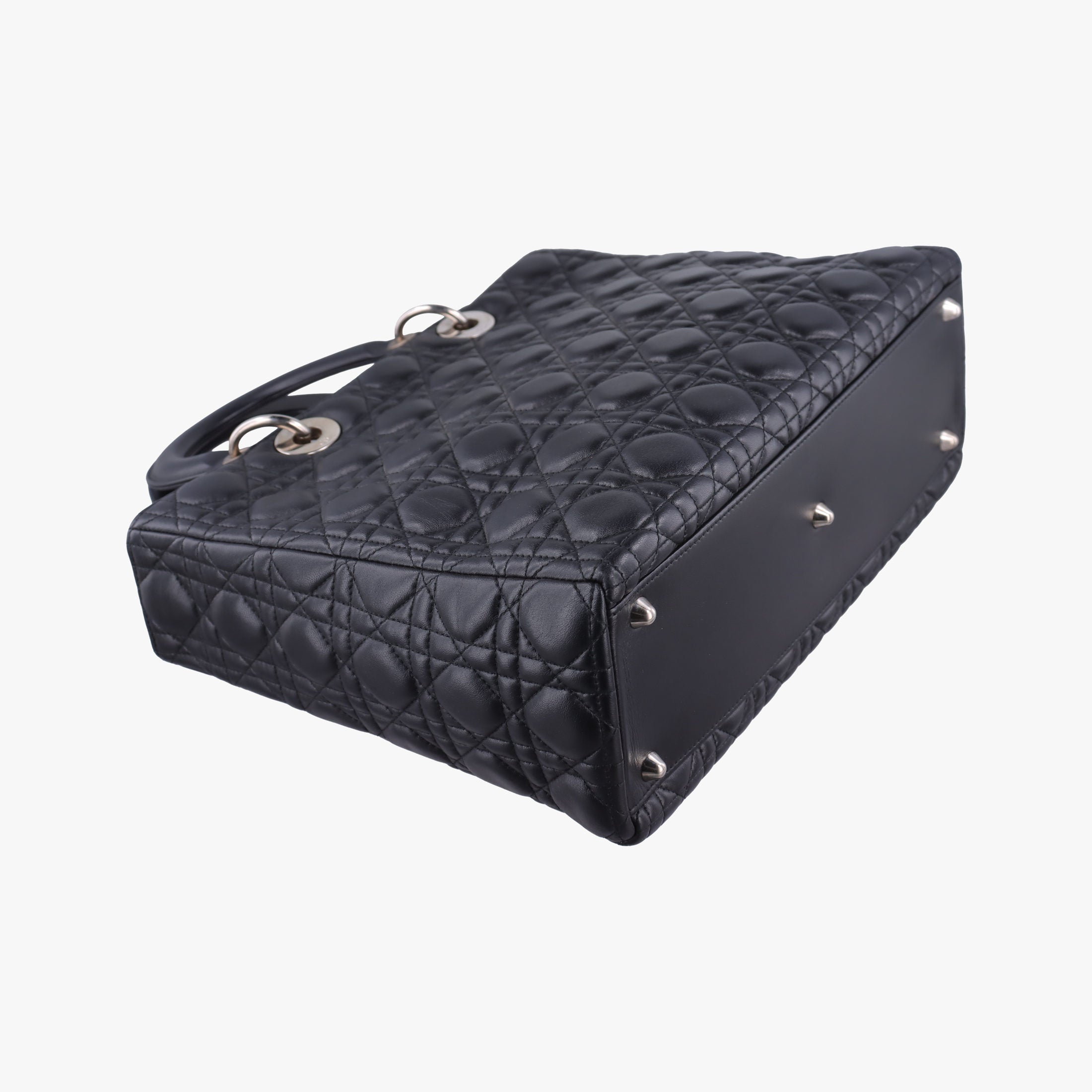 Pre-owned Christian Dior Lady Dior Black lambskin  shoulderbag | stylenewstar