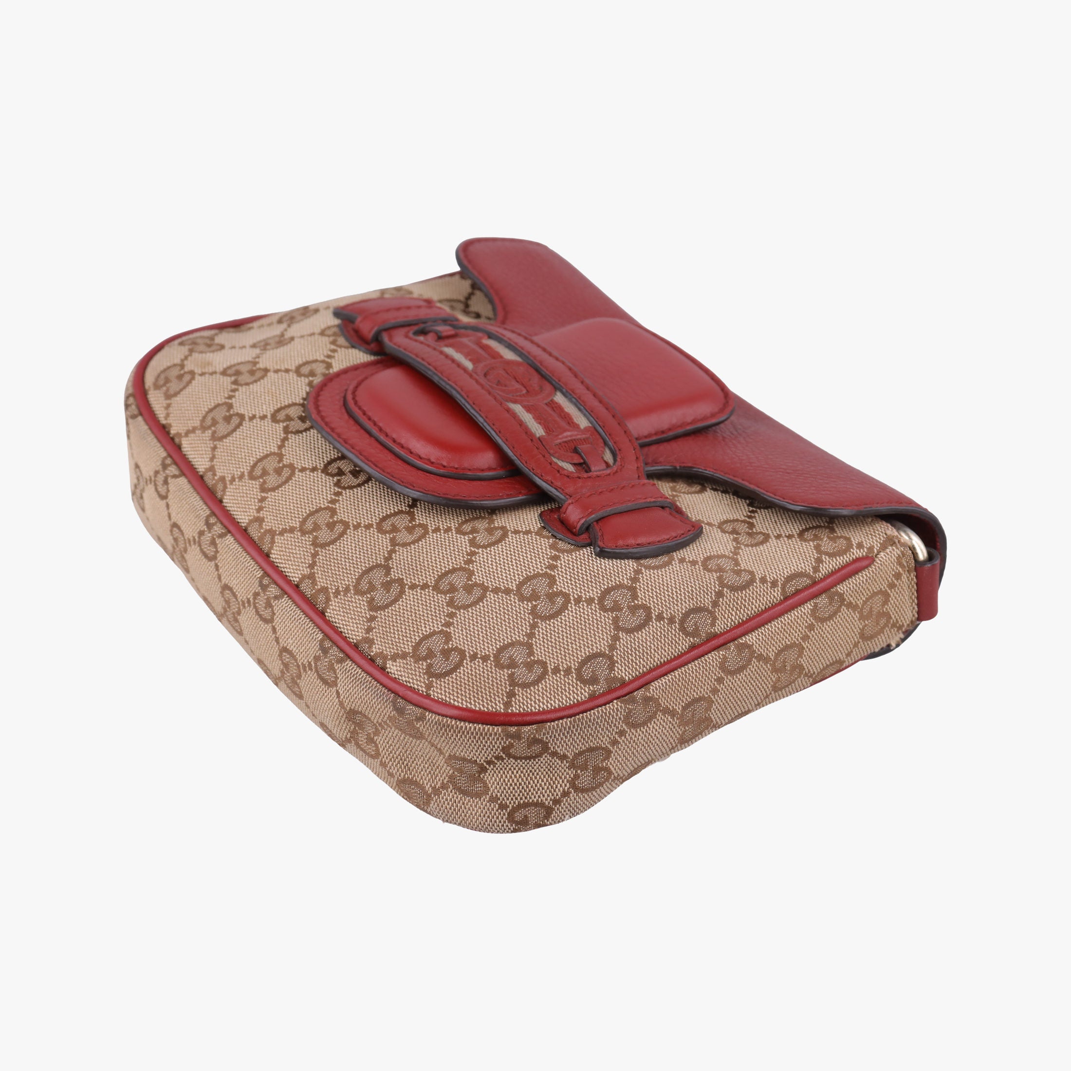 Pre-owned Gucci GG Dressage Beige × Red  canvas×leather 296854 shoulderbag | stylenewstar