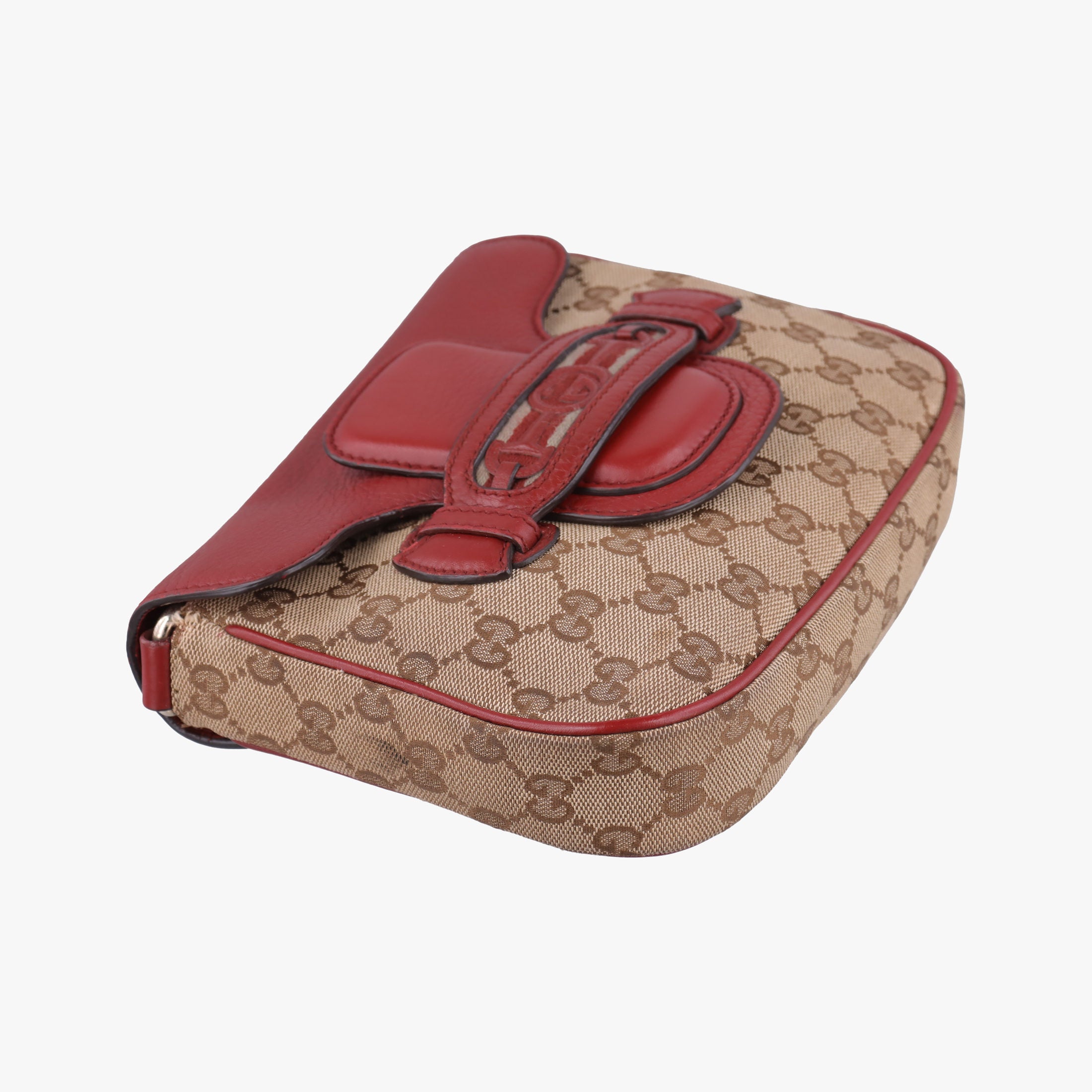 Pre-owned Gucci GG Dressage Beige × Red  canvas×leather 296854 shoulderbag | stylenewstar