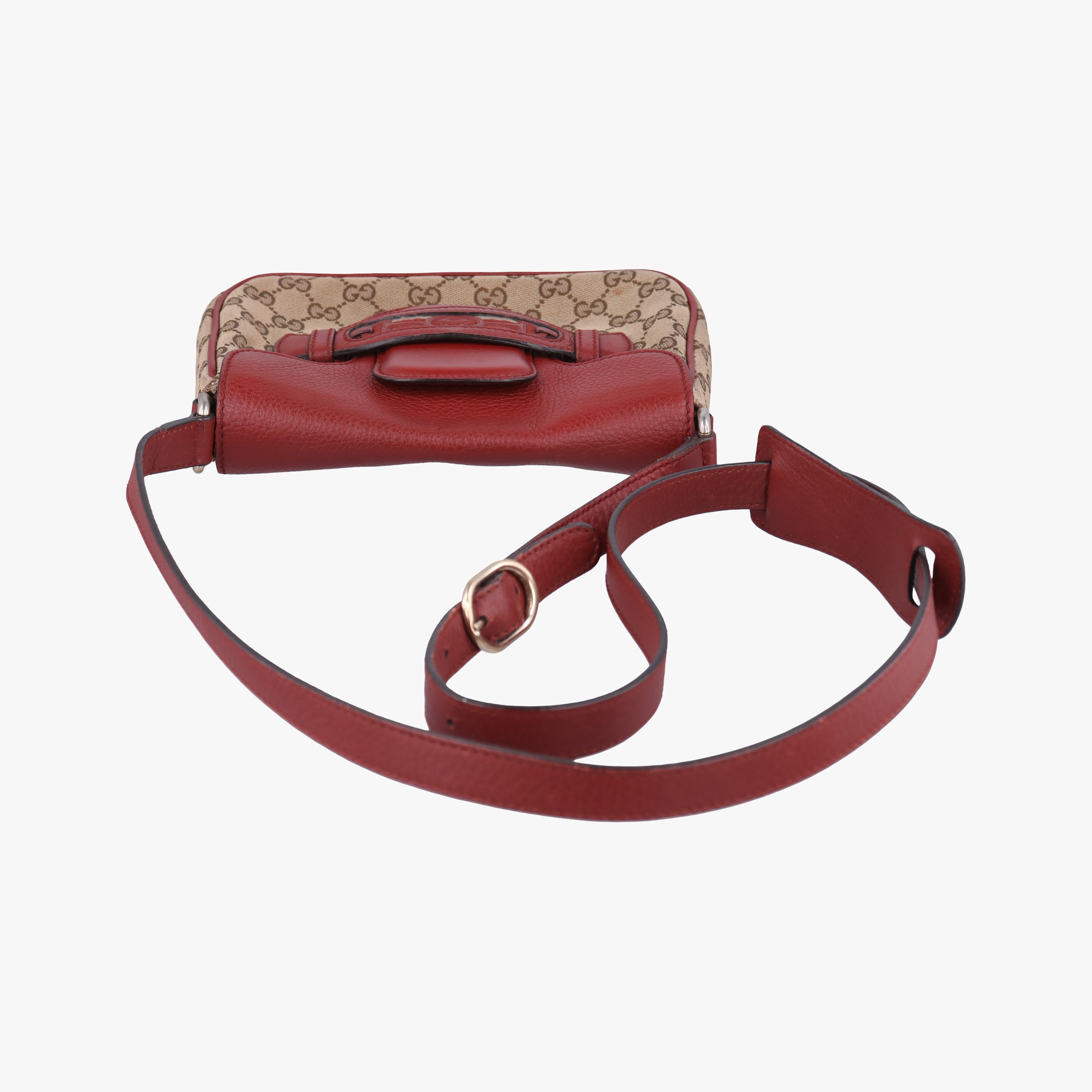 Pre-owned Gucci GG Dressage Beige × Red  canvas×leather 296854 shoulderbag | stylenewstar
