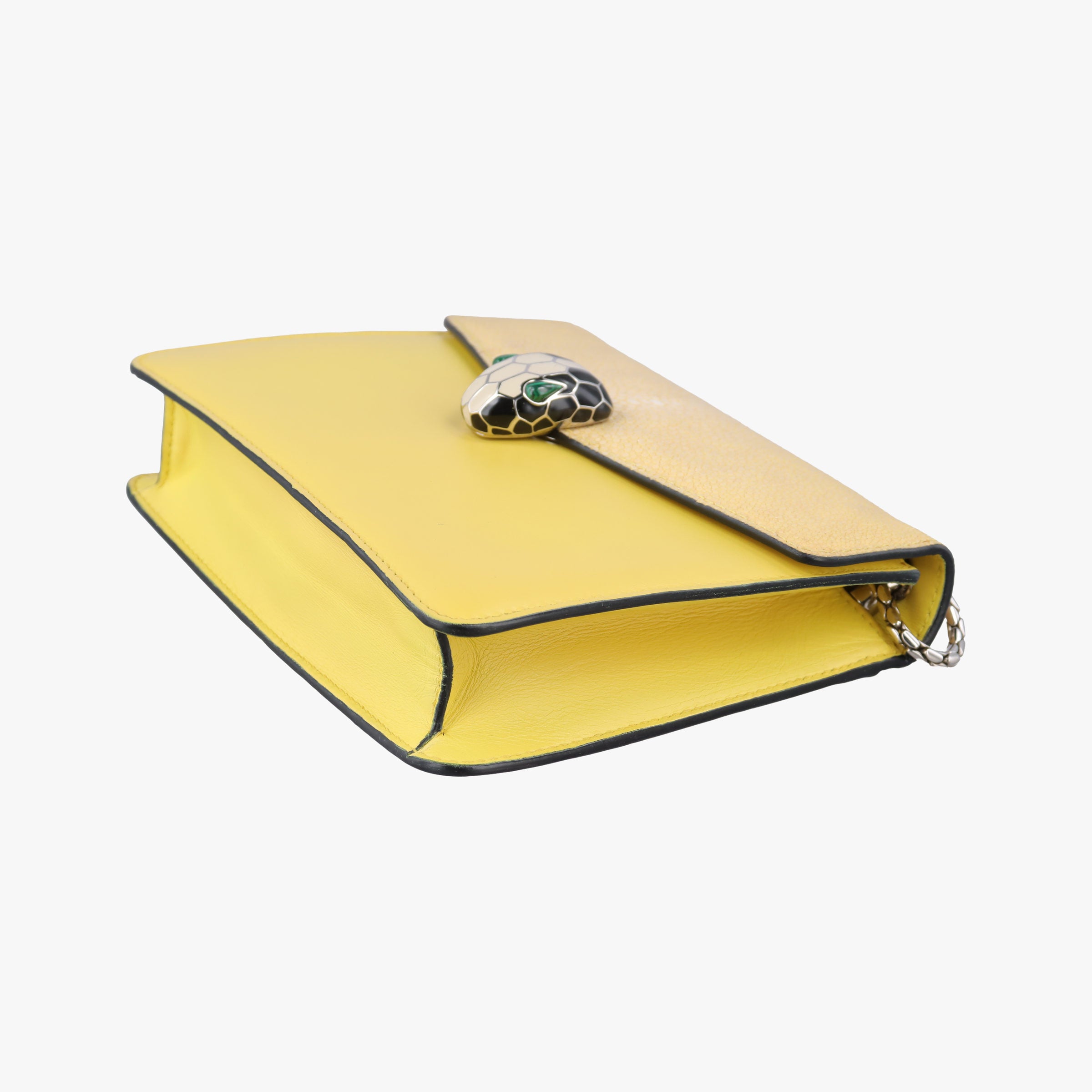 Secondhand Bvlgari Serpenti Yellow Galuchat Skin×Leather  shoulderbag | stylenewstar