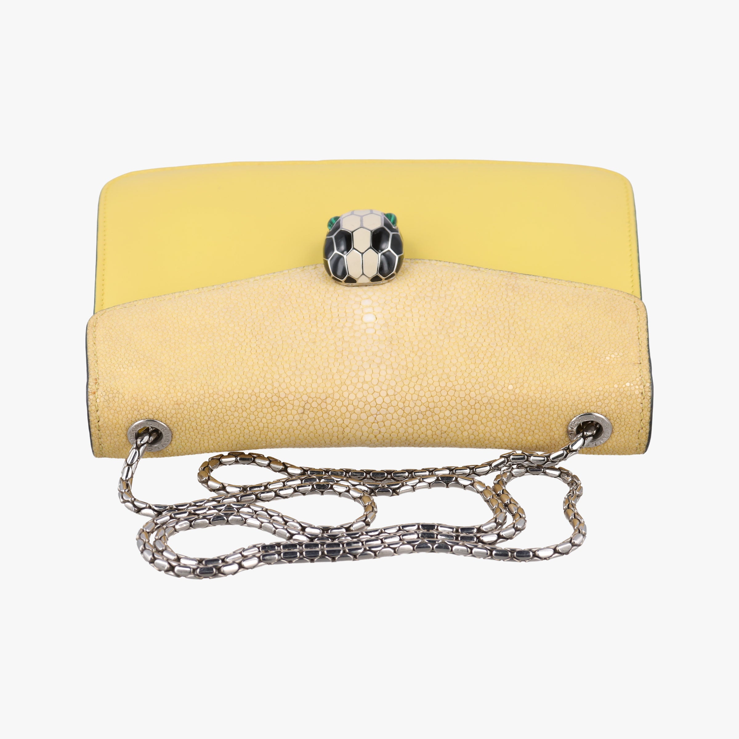 Secondhand Bvlgari Serpenti Yellow Galuchat Skin×Leather  shoulderbag | stylenewstar