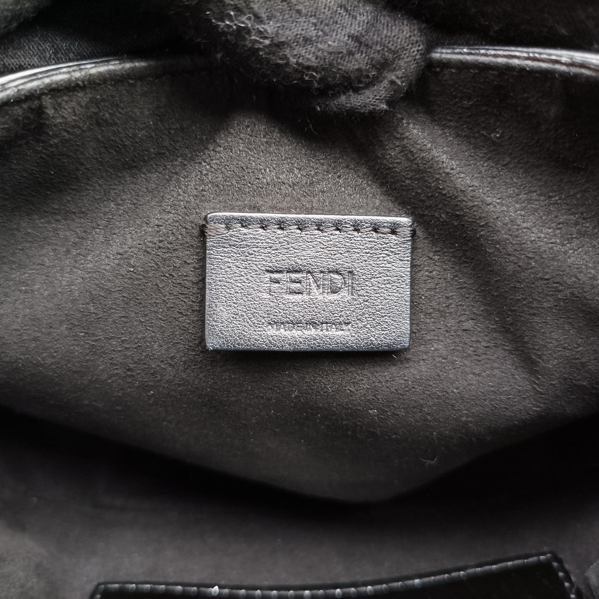 Pre-owned Fendi BAGUETTE Brown×Black fur×patent 8BS017 shoulderbag | stylenewstar