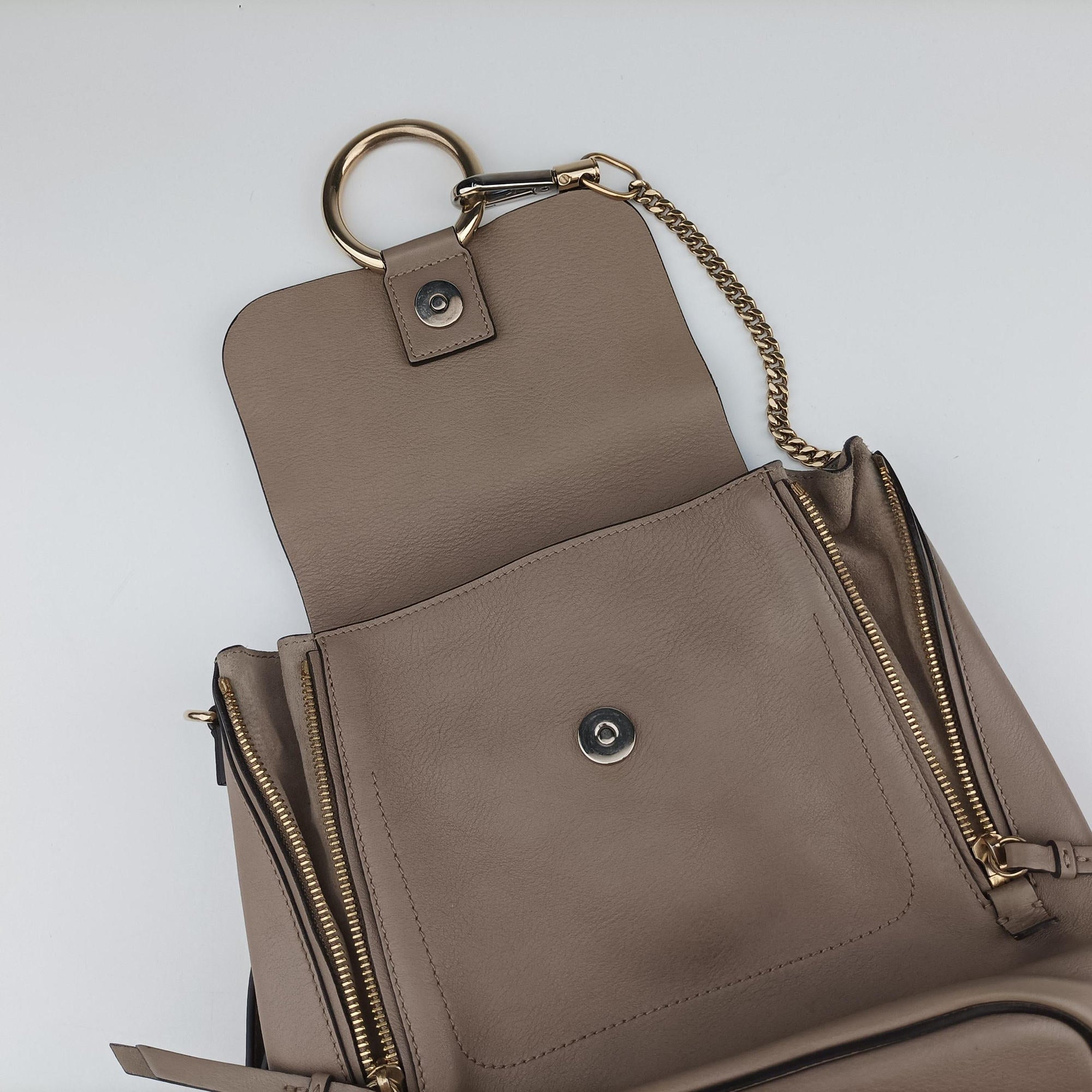 Vintage Chloe FAYE mini Grey Suede × leather  backpack/rucksack | stylenewstar