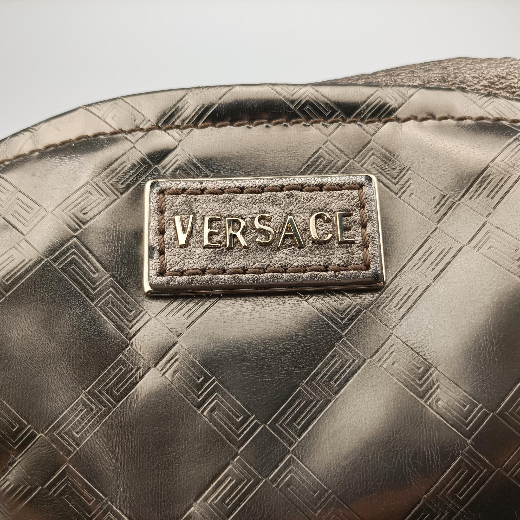 Secondhand VERSACE Metallic Hobo Gold Patent×Leather  handbag | stylenewstar