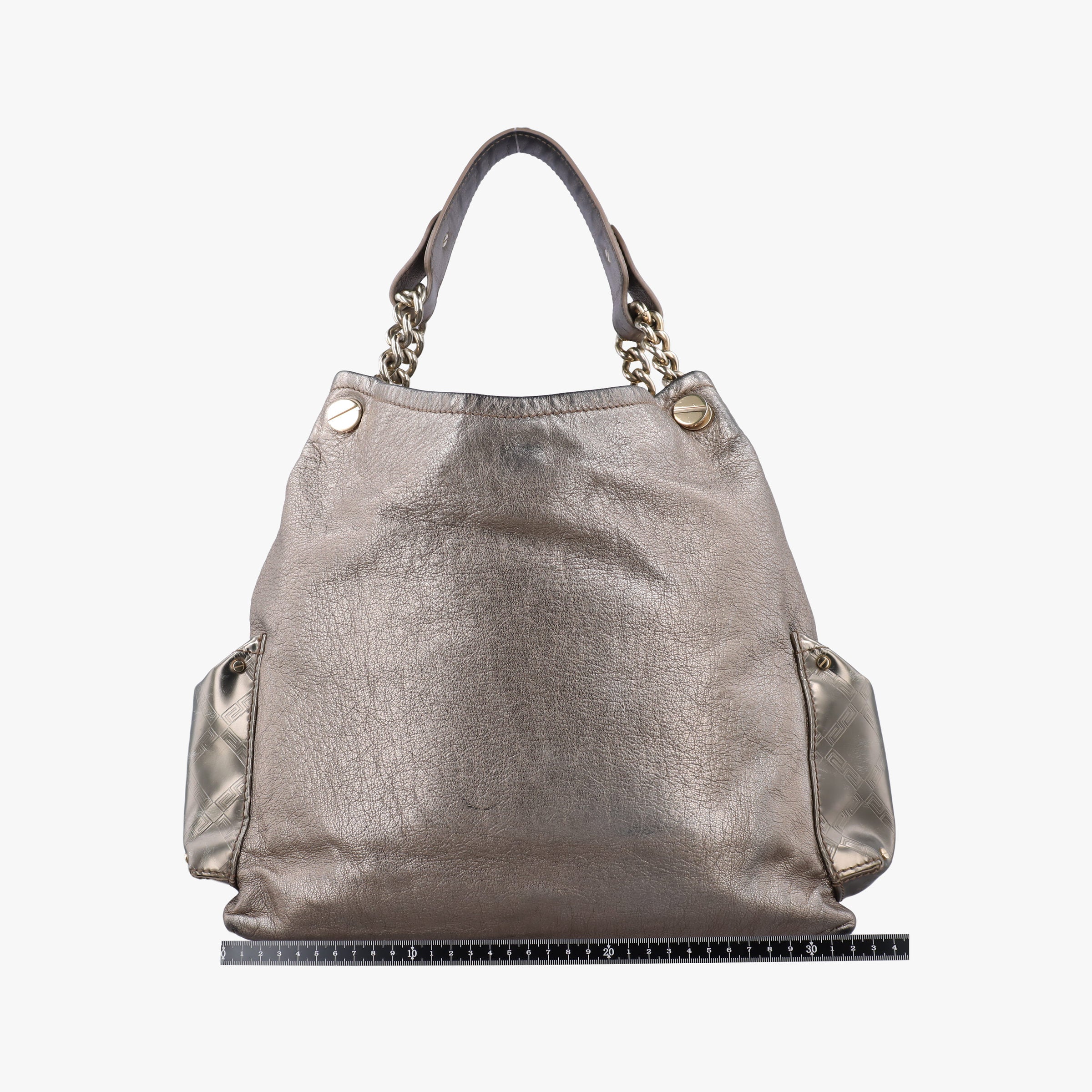 Secondhand VERSACE Metallic Hobo Gold Patent×Leather  handbag | stylenewstar