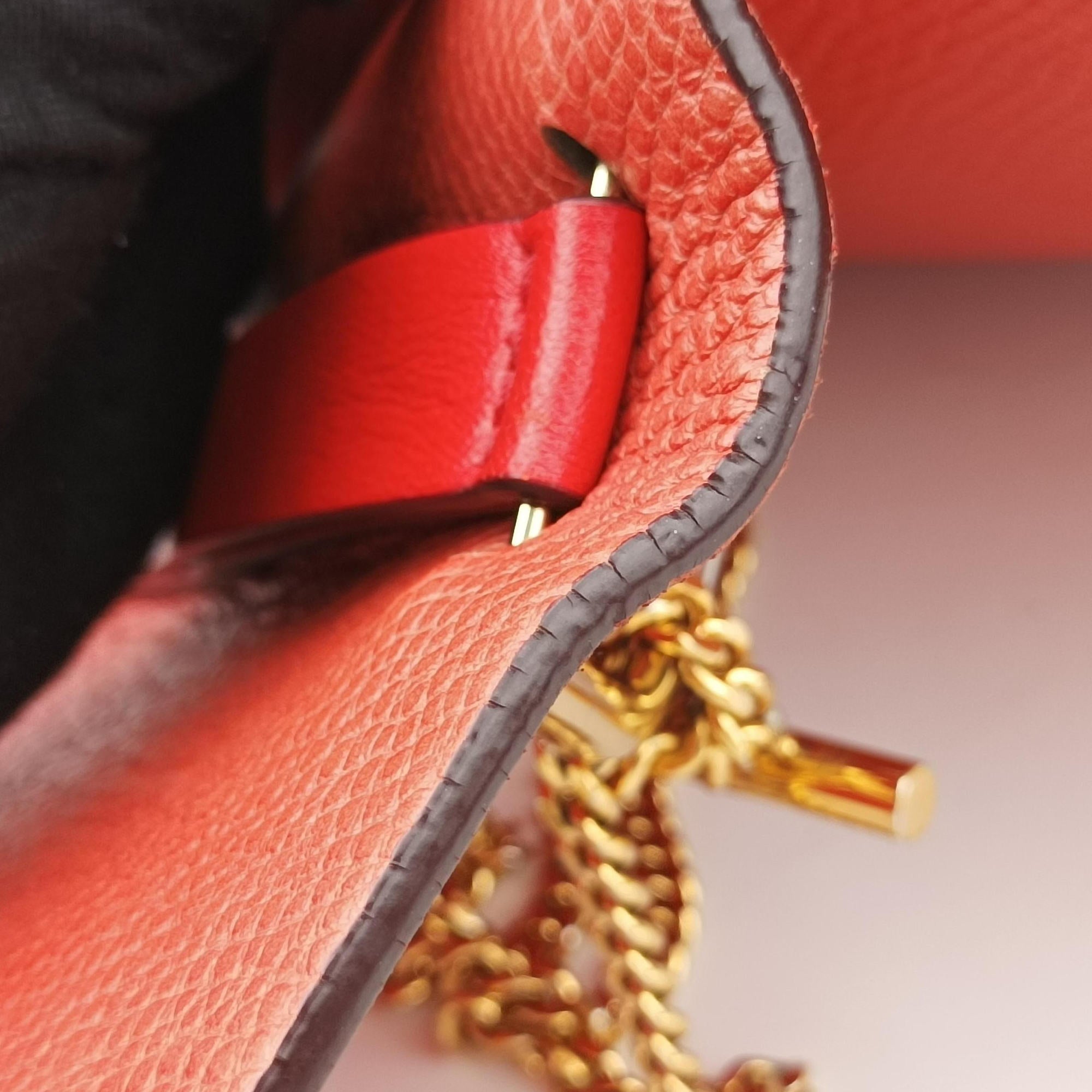 Pre-owned Chloe DREW Red×orange Leather  shoulderbag | stylenewstar