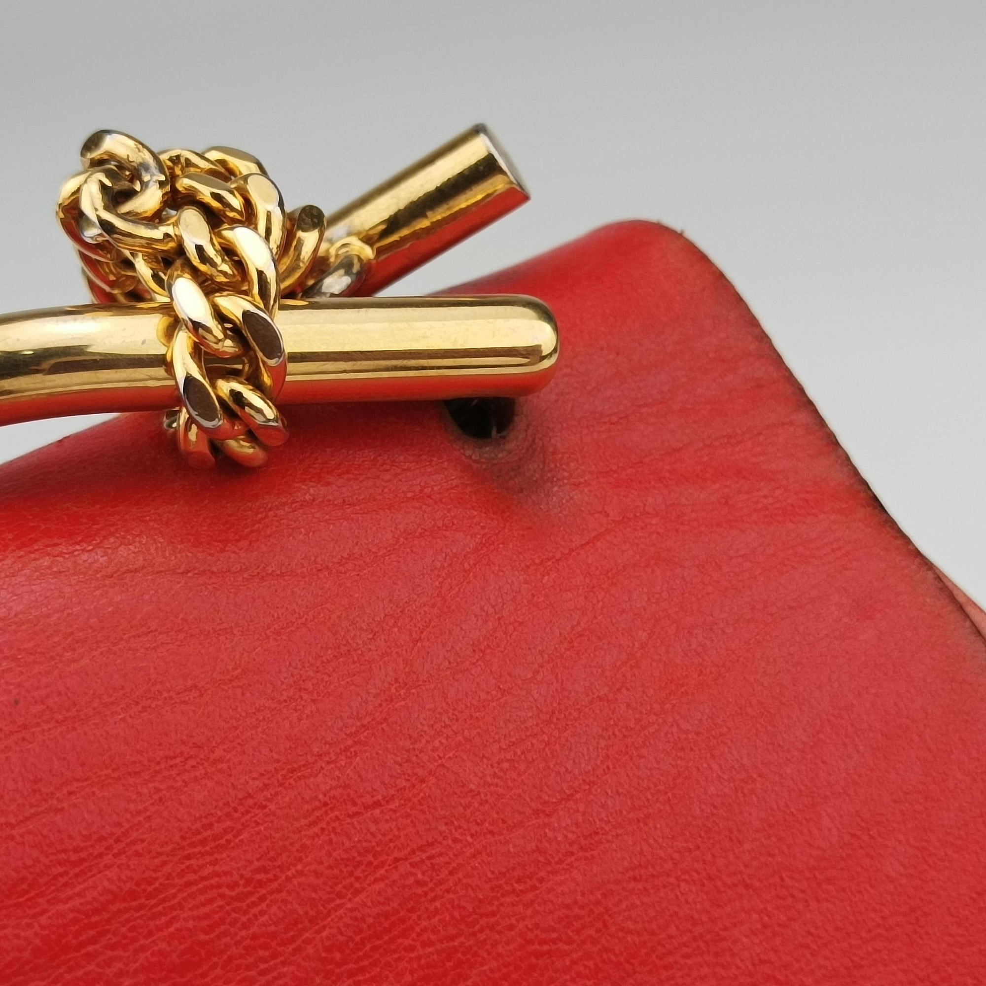Pre-owned Chloe DREW Red×orange Leather  shoulderbag | stylenewstar