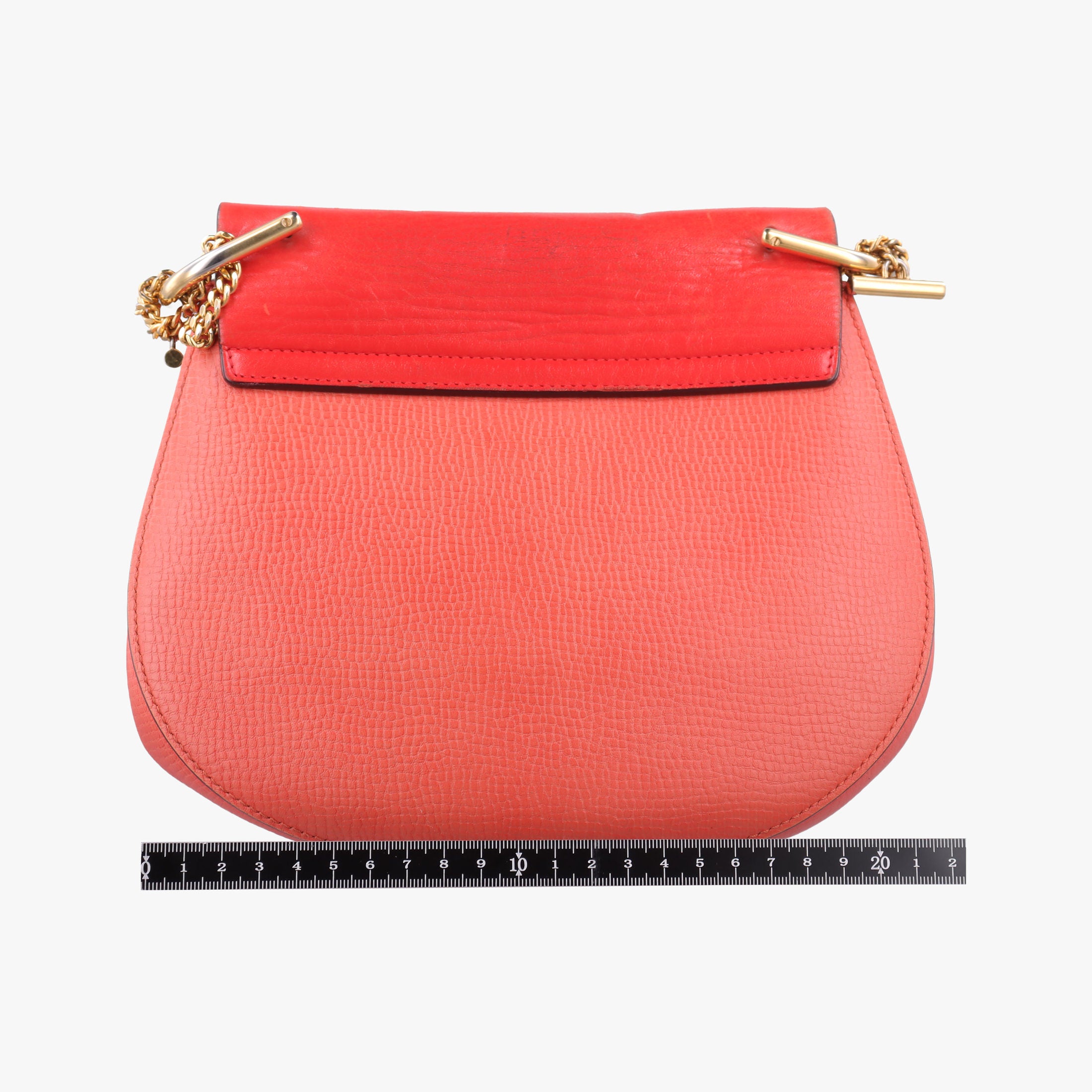Pre-owned Chloe DREW Red×orange Leather  shoulderbag | stylenewstar