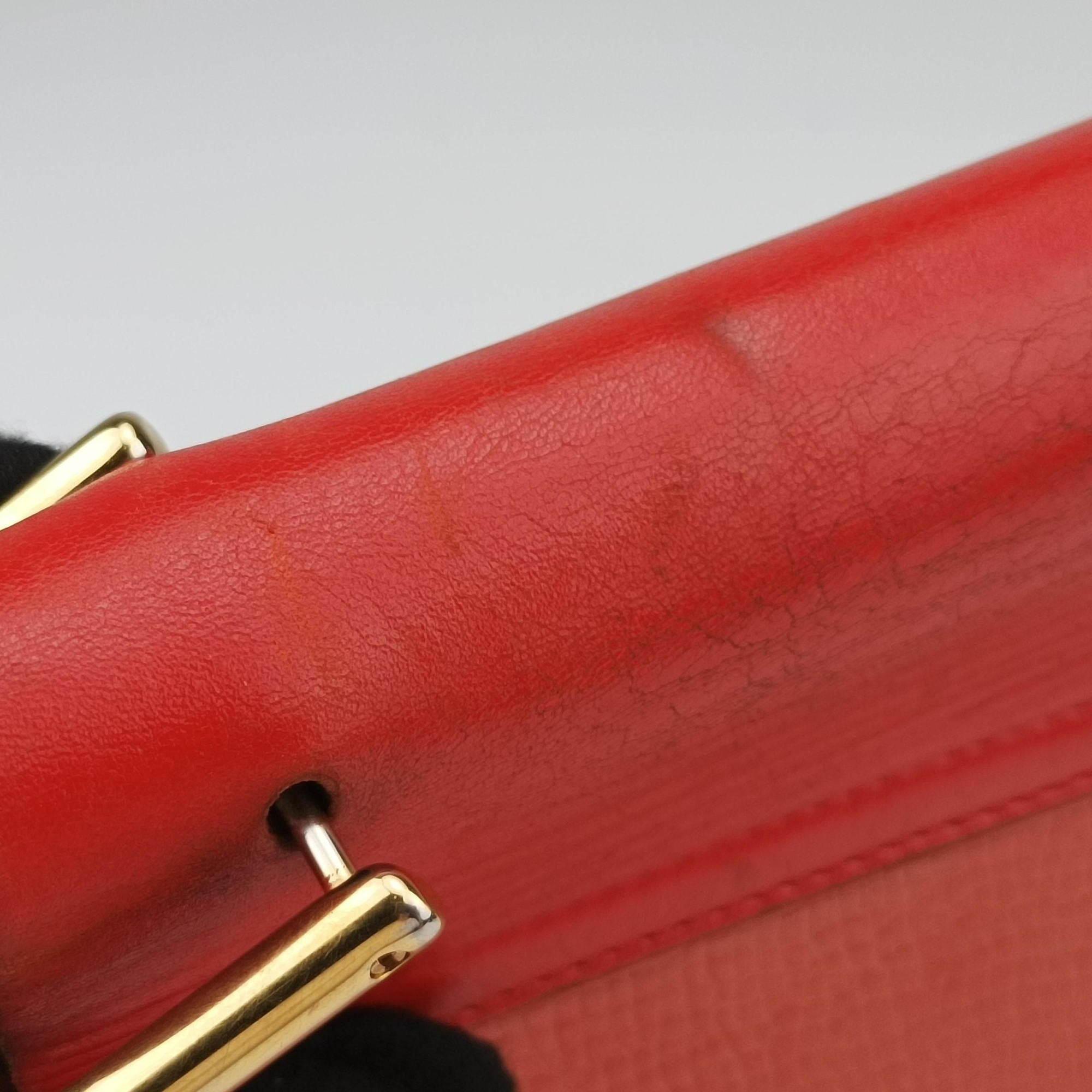 Pre-owned Chloe DREW Red×orange Leather  shoulderbag | stylenewstar