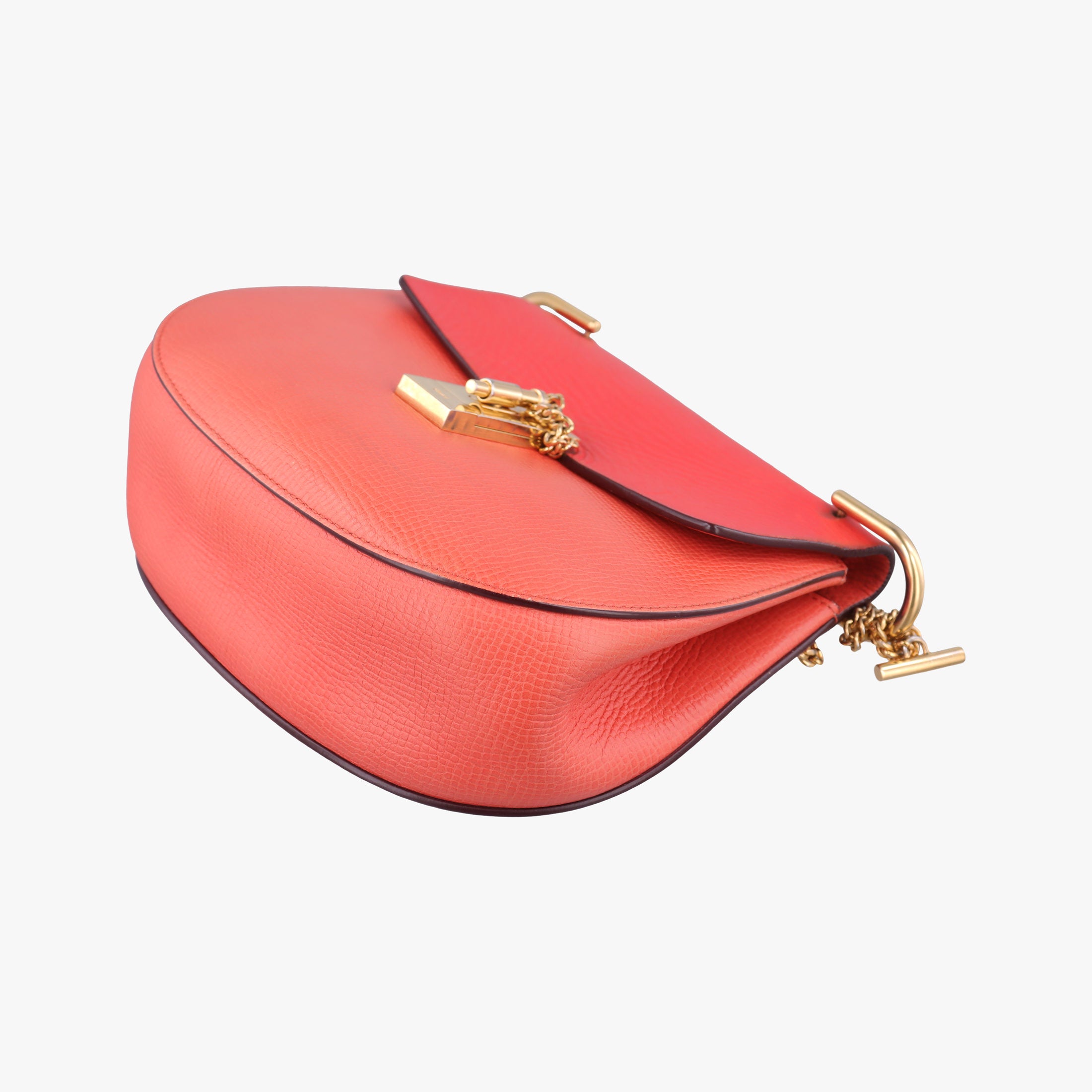 Pre-owned Chloe DREW Red×orange Leather  shoulderbag | stylenewstar