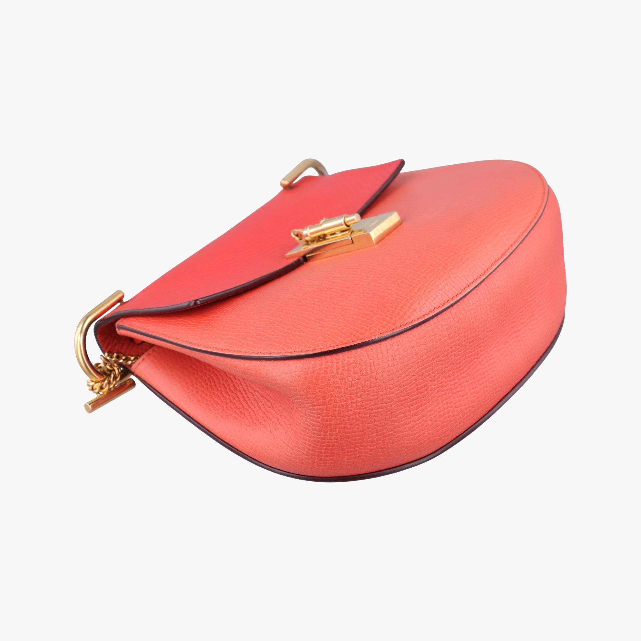 Pre-owned Chloe DREW Red×orange Leather  shoulderbag | stylenewstar