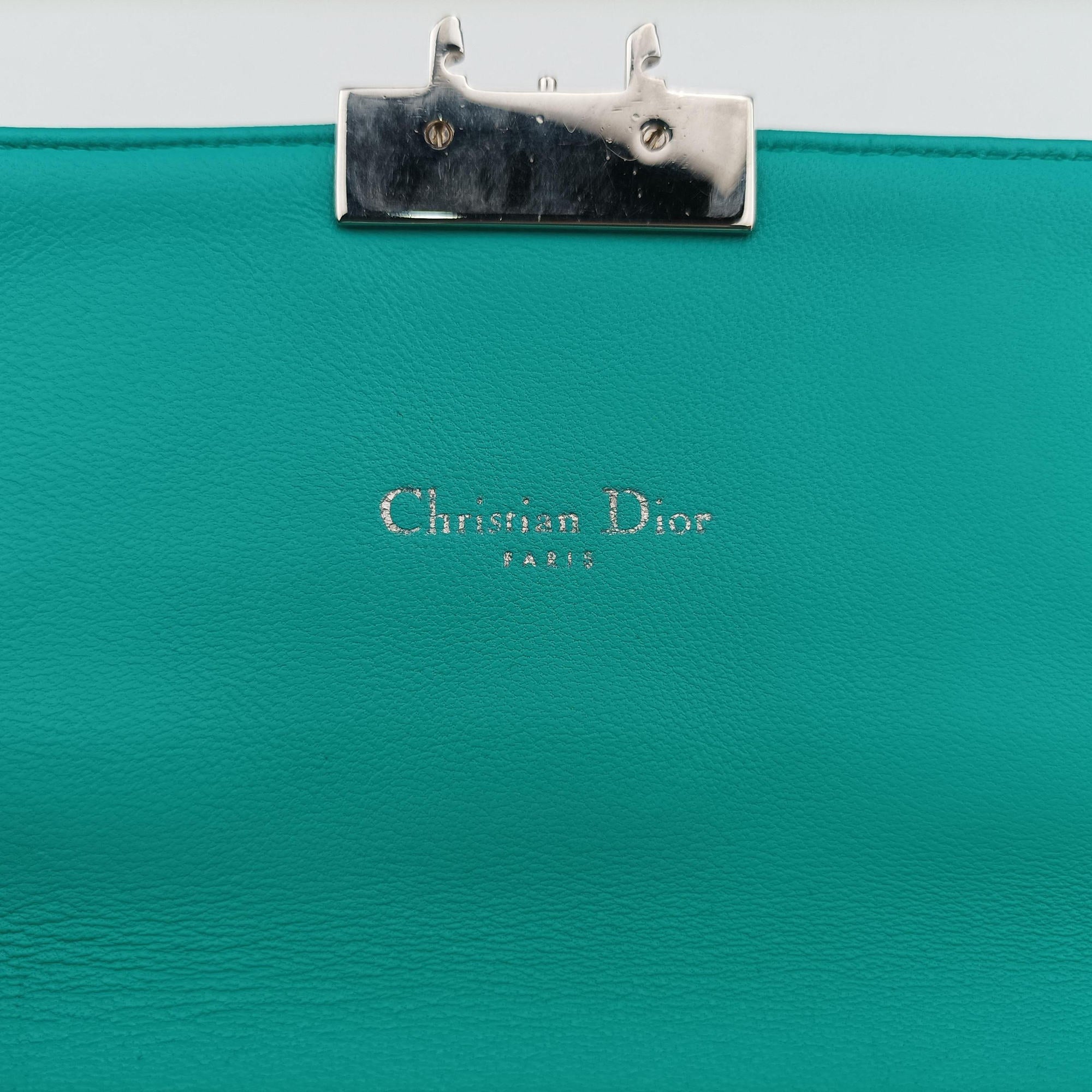 Pre-owned Christian Dior Miss Dior Canage New Lock Blue lambskin  shoulderbag | stylenewstar