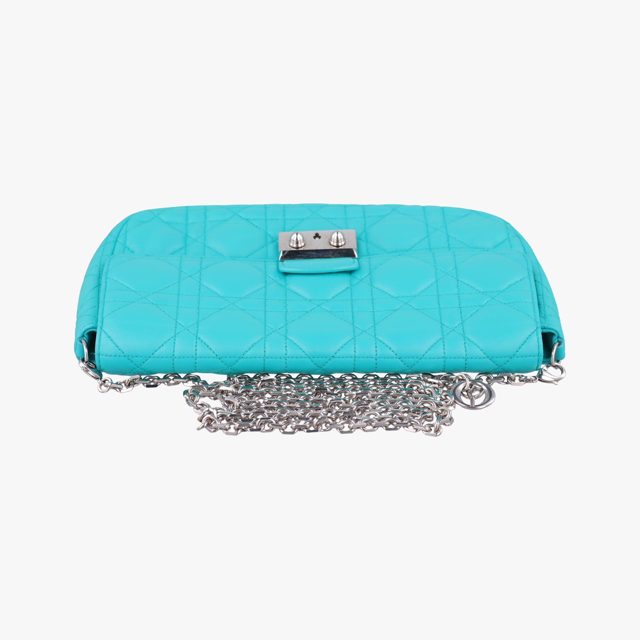 Pre-owned Christian Dior Miss Dior Canage New Lock Blue lambskin  shoulderbag | stylenewstar