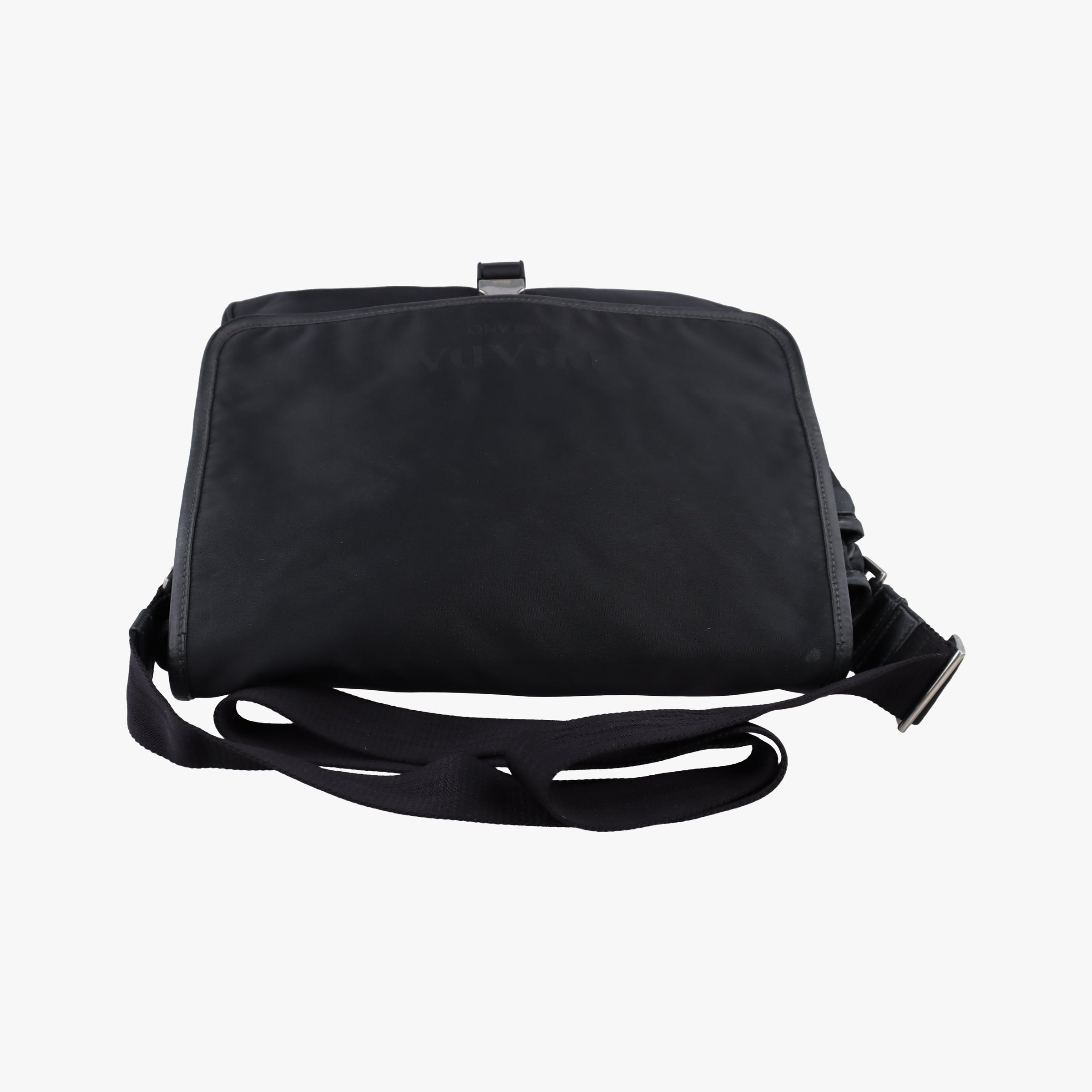 Pre-owned Prada Vela Messenger Bag Black Nylon V166 shoulderbag | stylenewstar