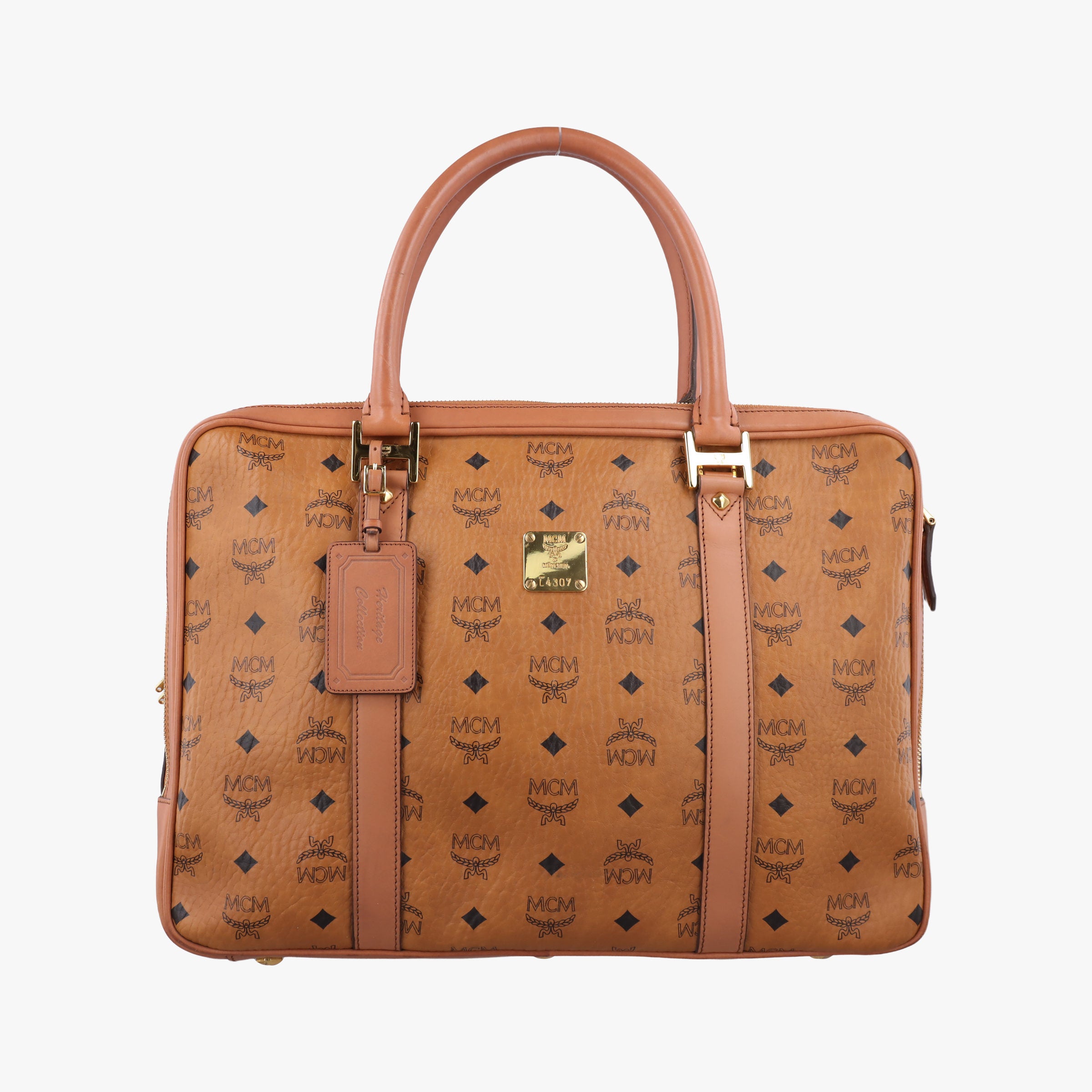 Vintage MCM Logogram business Brown Leather  handbag | stylenewstar
