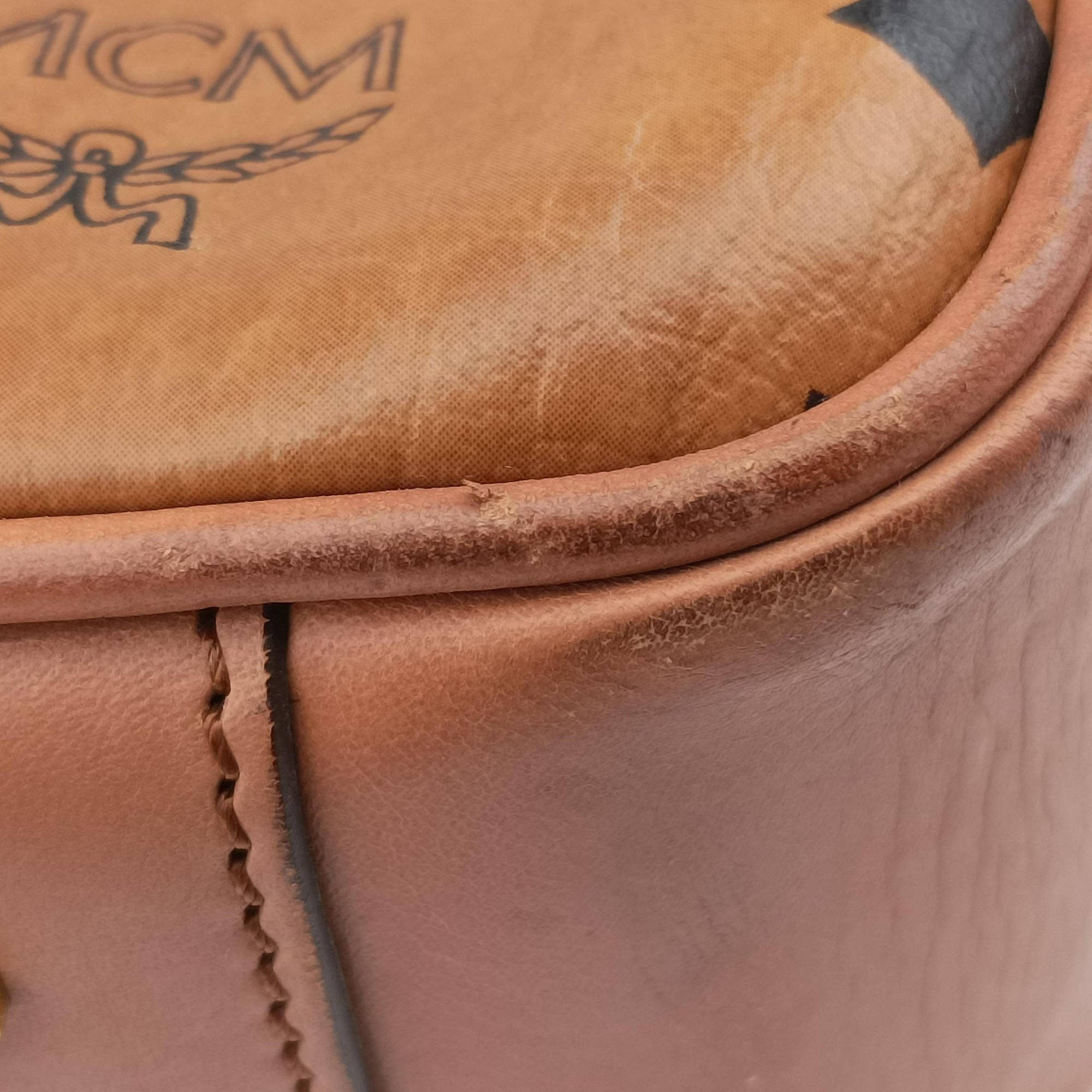 Vintage MCM Logogram business Brown Leather  handbag | stylenewstar
