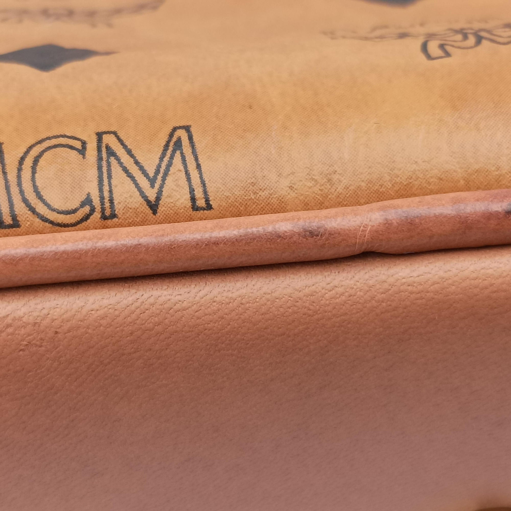 Vintage MCM Logogram business Brown Leather  handbag | stylenewstar