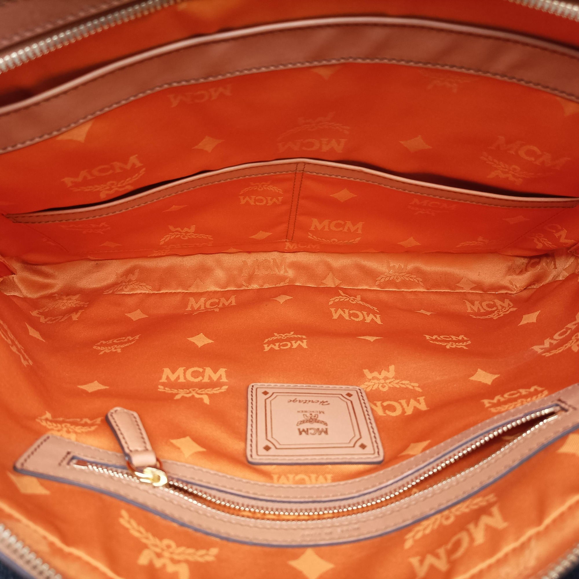 Vintage MCM Logogram business Brown Leather  handbag | stylenewstar