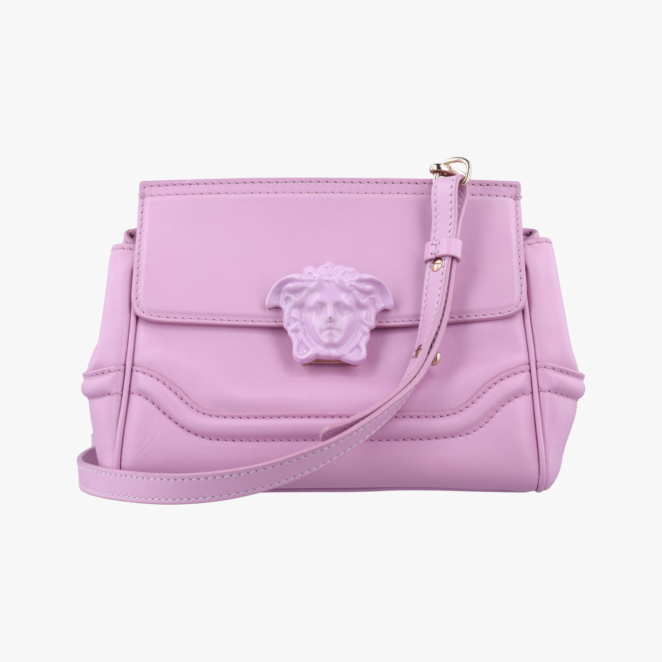 Vintage VERSACE Palazzo Empire Medusa Pink Leather  shoulderbag | stylenewstar