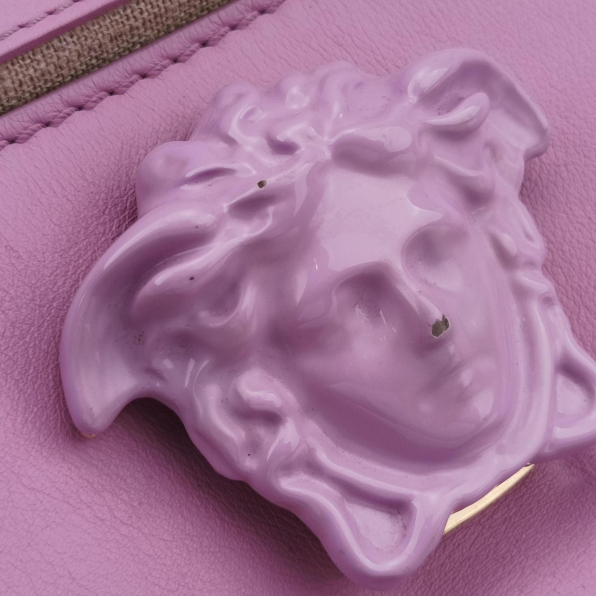 Vintage VERSACE Palazzo Empire Medusa Pink Leather  shoulderbag | stylenewstar