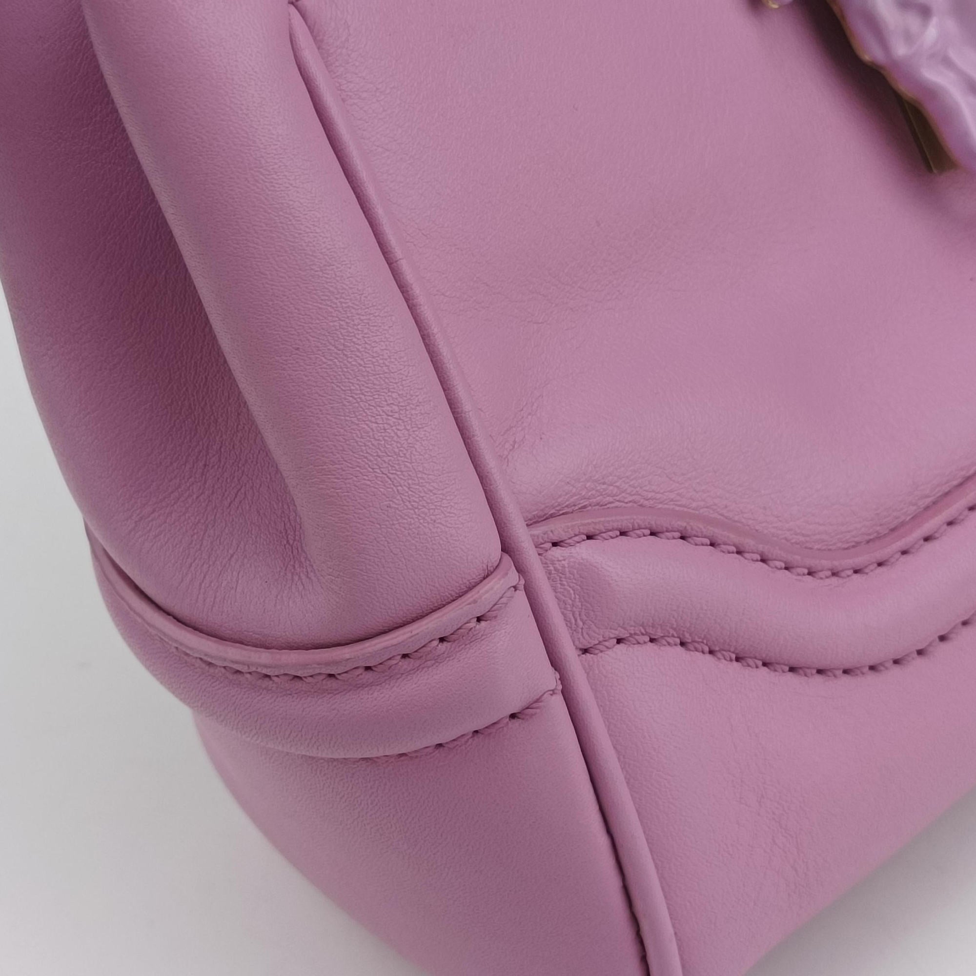 Vintage VERSACE Palazzo Empire Medusa Pink Leather  shoulderbag | stylenewstar