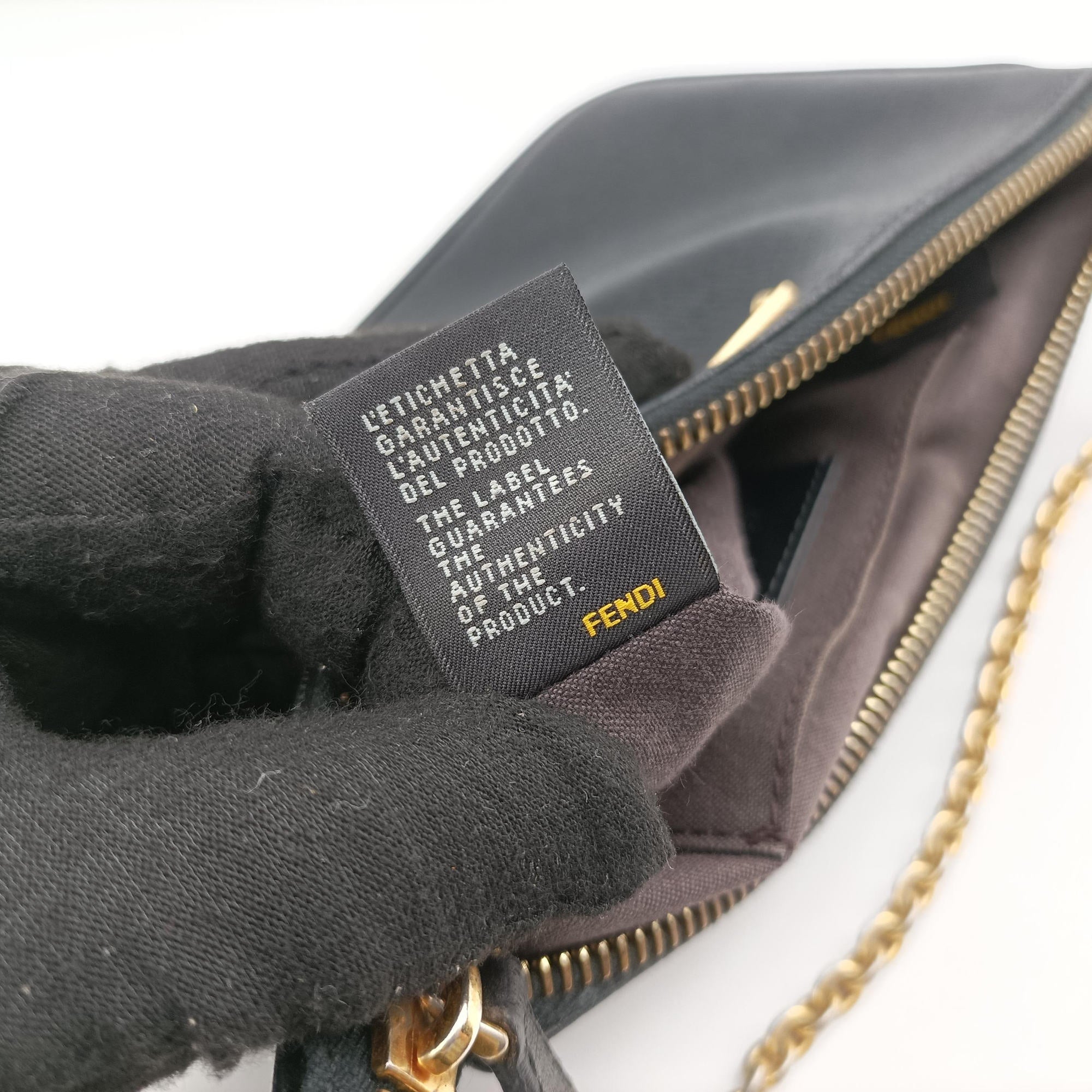 Pre-owned Fendi accessory pouch Black Leather 8M0271 handbag | stylenewstar