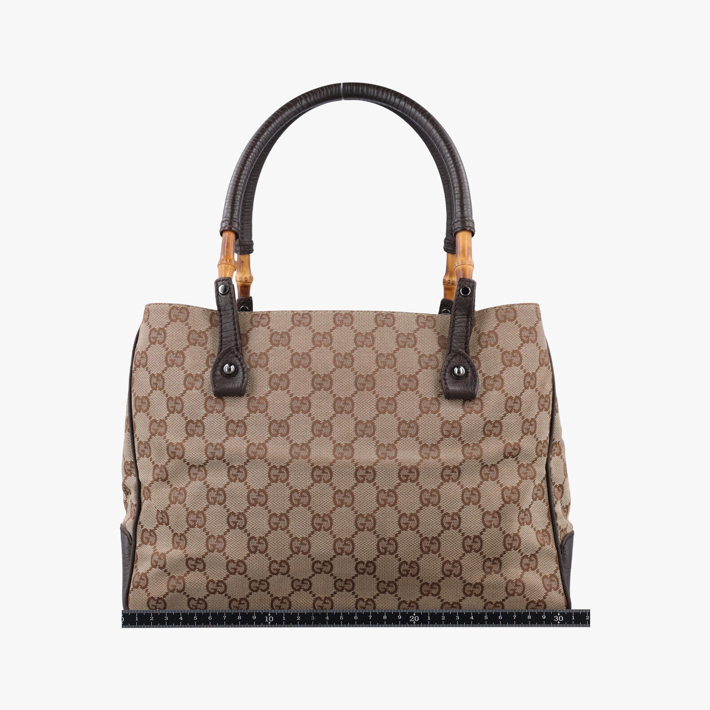 Vintage Gucci GG canvas bamboo Beige × brown Canvas×Leather 112526 handbag | stylenewstar