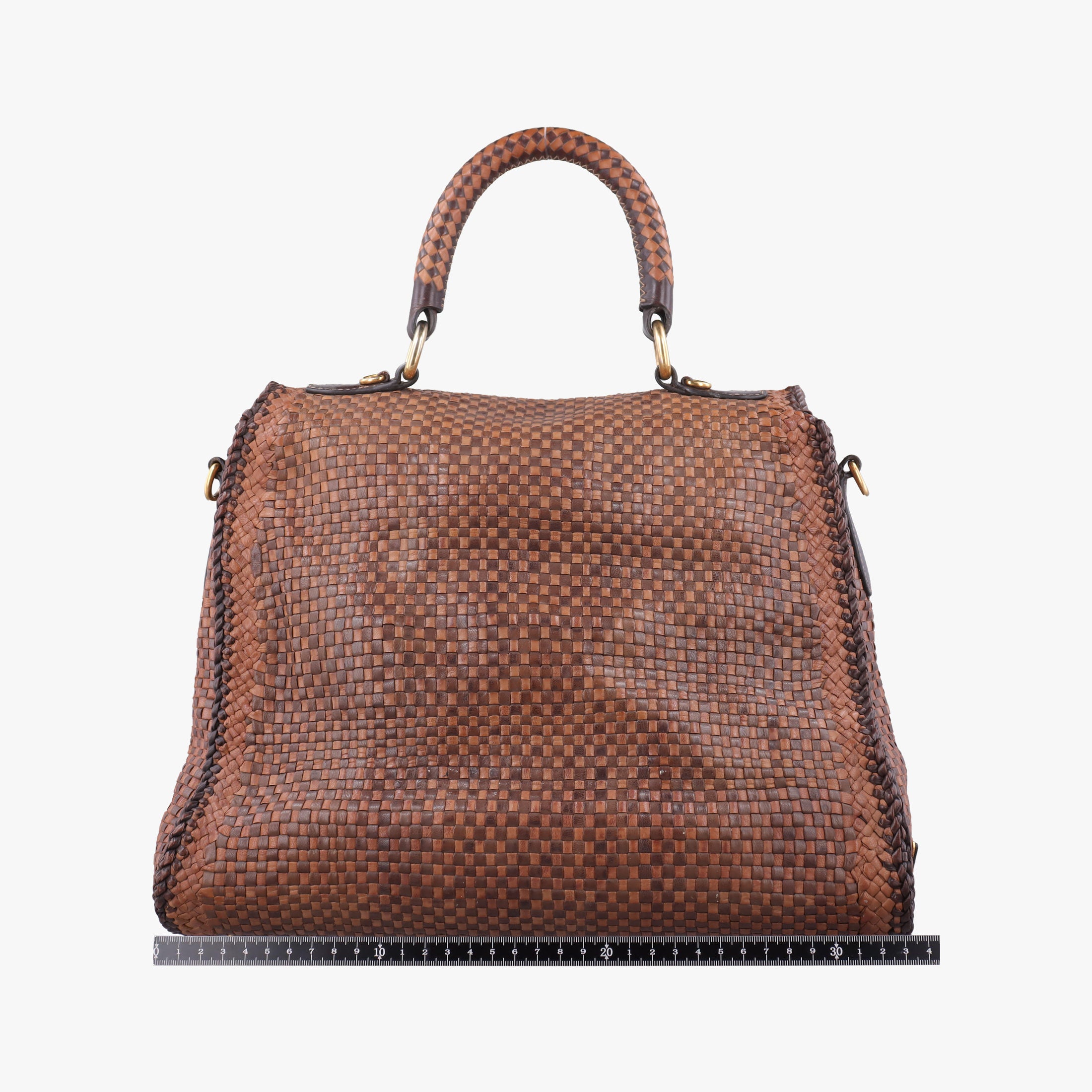 Pre-owned Prada Madras Brown leather  shoulderbag | stylenewstar