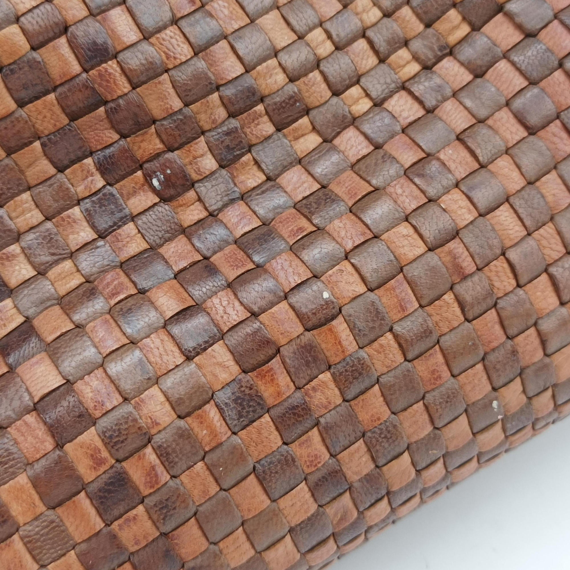 Pre-owned Prada Madras Brown leather  shoulderbag | stylenewstar